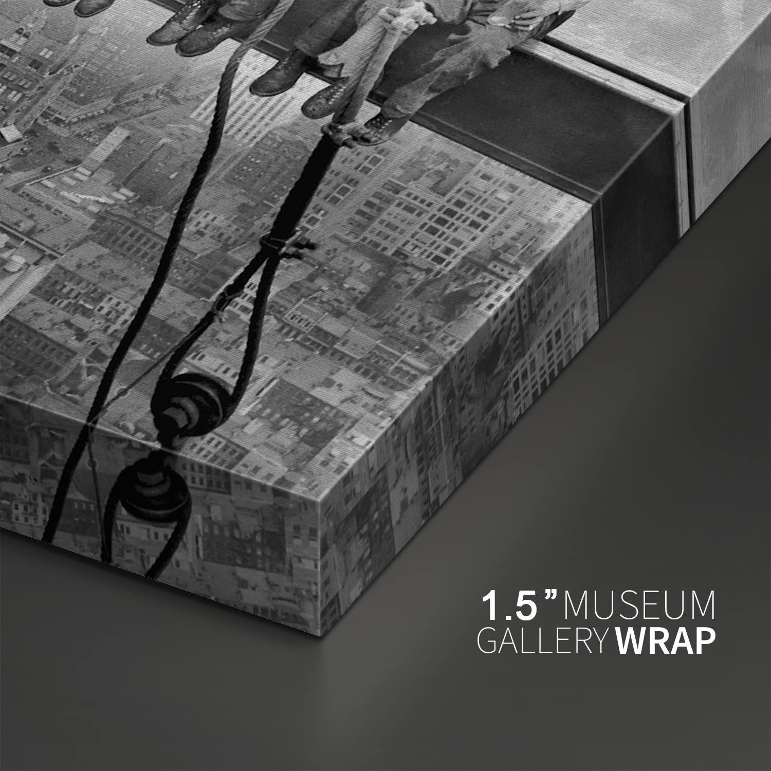 Artprints1Stop Canvas Print Wall Art - Vintage Photo Of The Lunch Atop A Skyscraper - 24X16 Inches