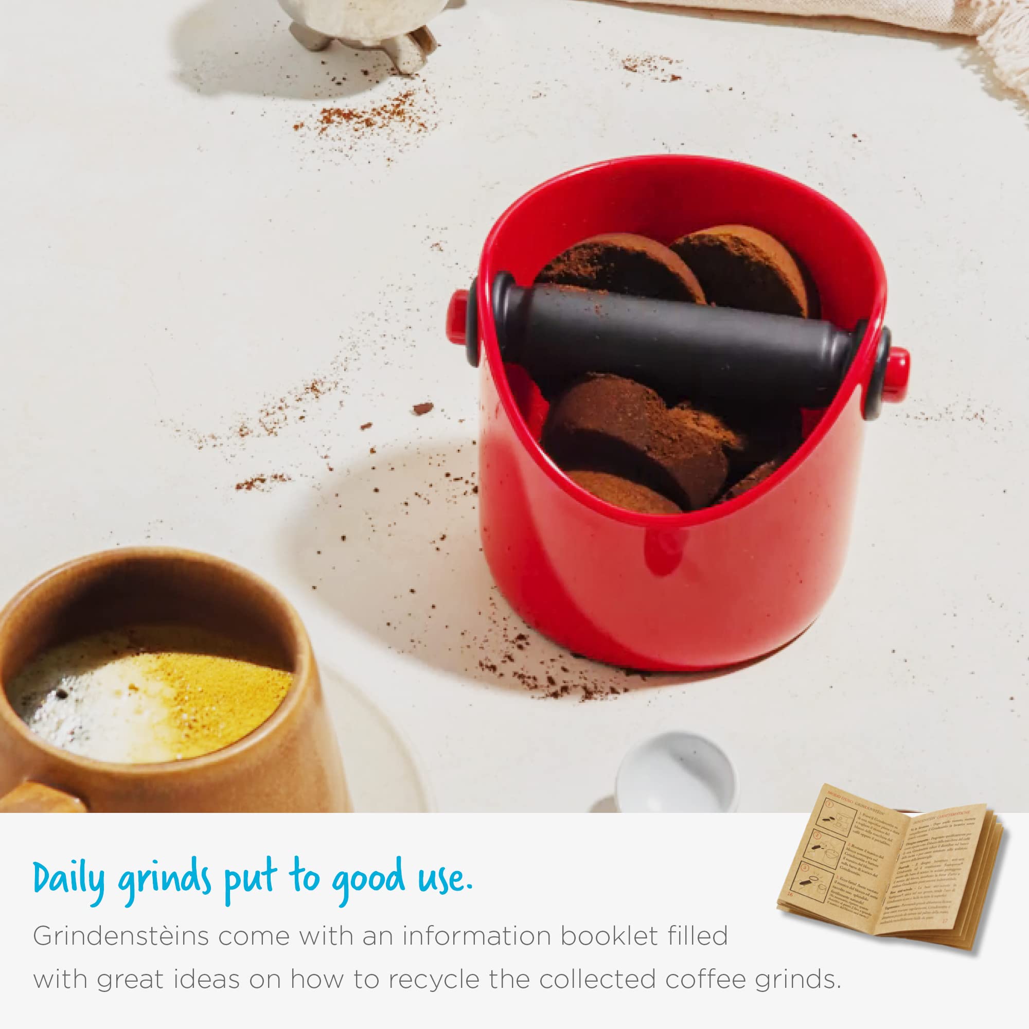 Dreamfarm Grindenstin  Modern Espresso Knock Box  Sturdy & Compact Coffee Knock Box  Space-Saving Coffee Ground Bin with Durable Knock Bar  Easy-To-Clean Espresso Knock Boxes  Black