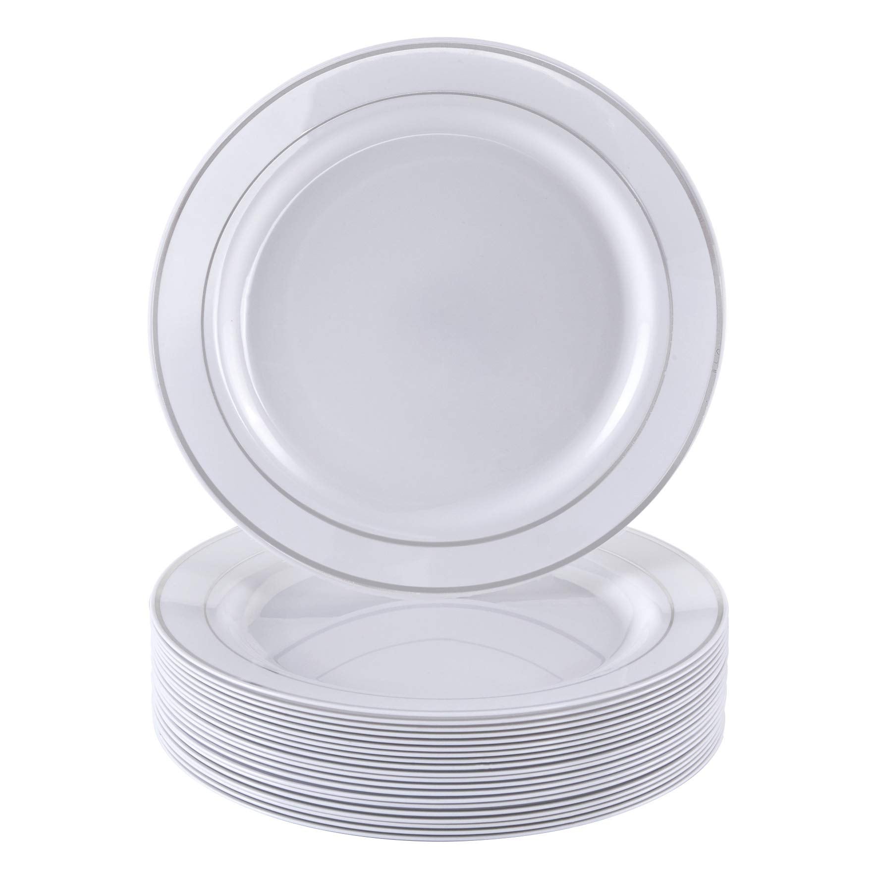 Silver Spoons DISPOSABLE DINNERWARE SET  10 Salad Plates (Silver Glare  7.5')