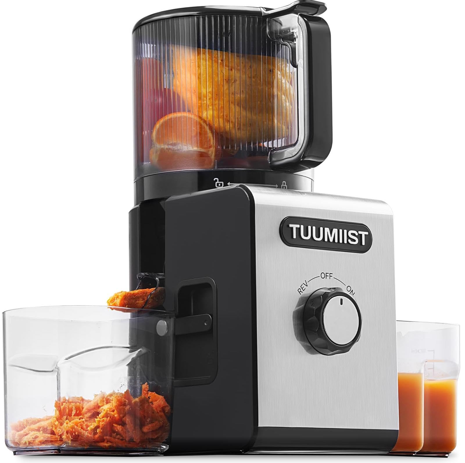 Cold Press Juicer Machines - 6.5 Large Feed Chute for Whole Fruits & Vegetables, High Juice Yield, Easy To Clean