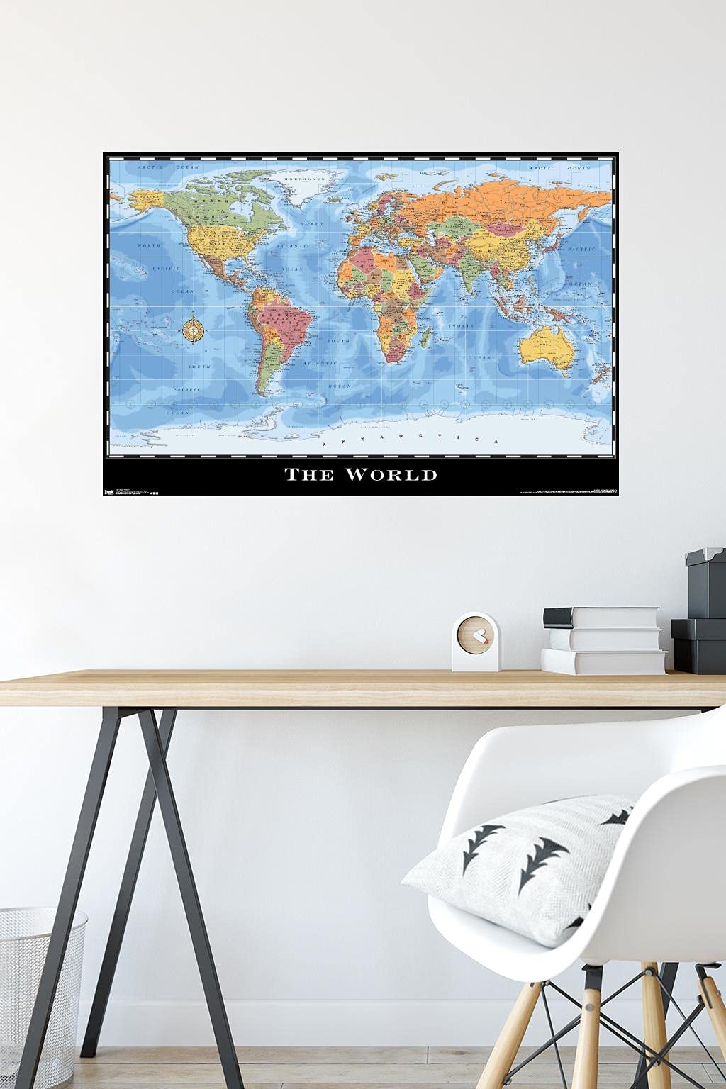 Trends International World Map Wall Poster Unframed 22.375" x 34" Model RP15214