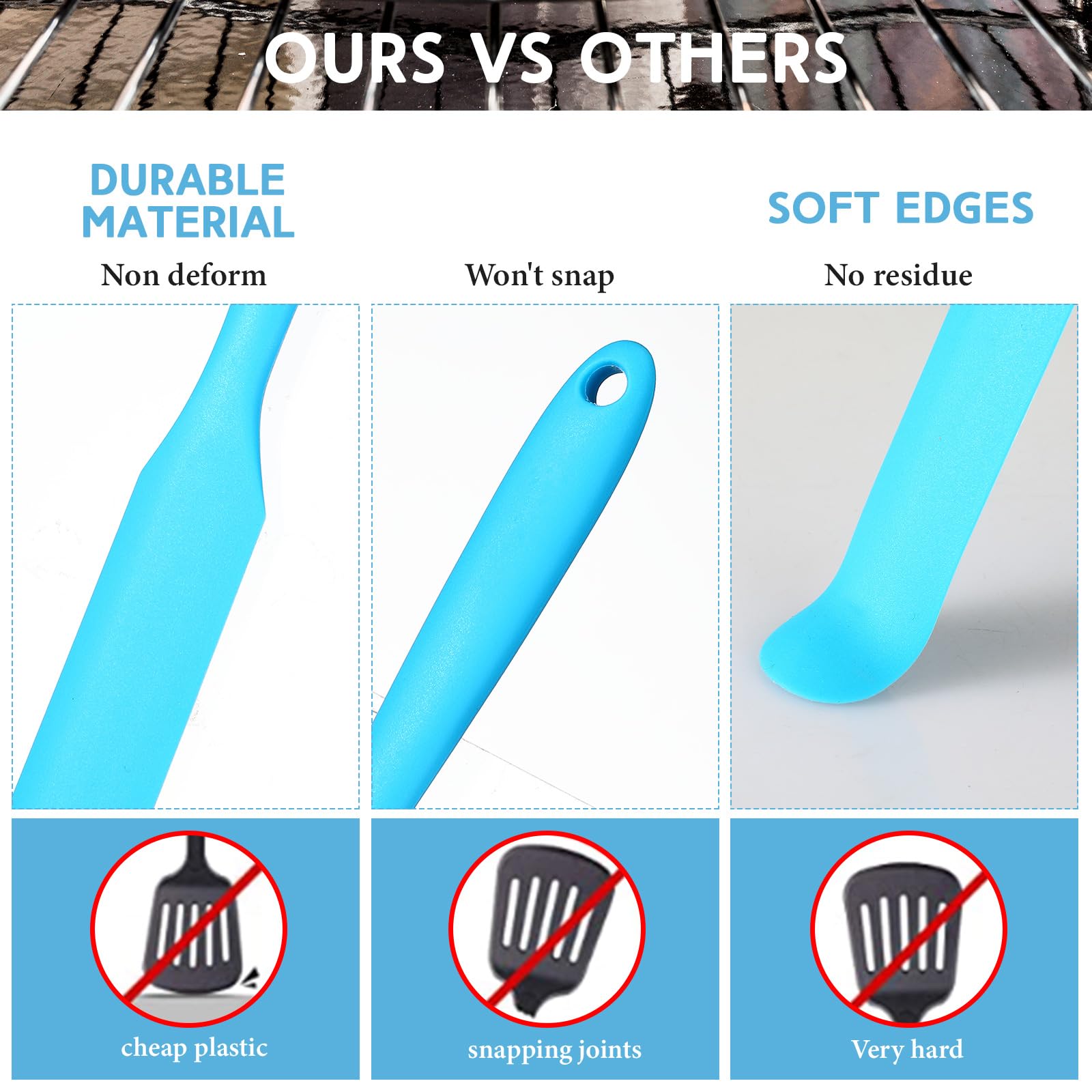 Lasnten 24 Pcs Silicone Jar Spatula Set Heat Resistant Butter Cake Cream Silicone Jar Spatula Flexible Non Stick Mixing Icing Ja