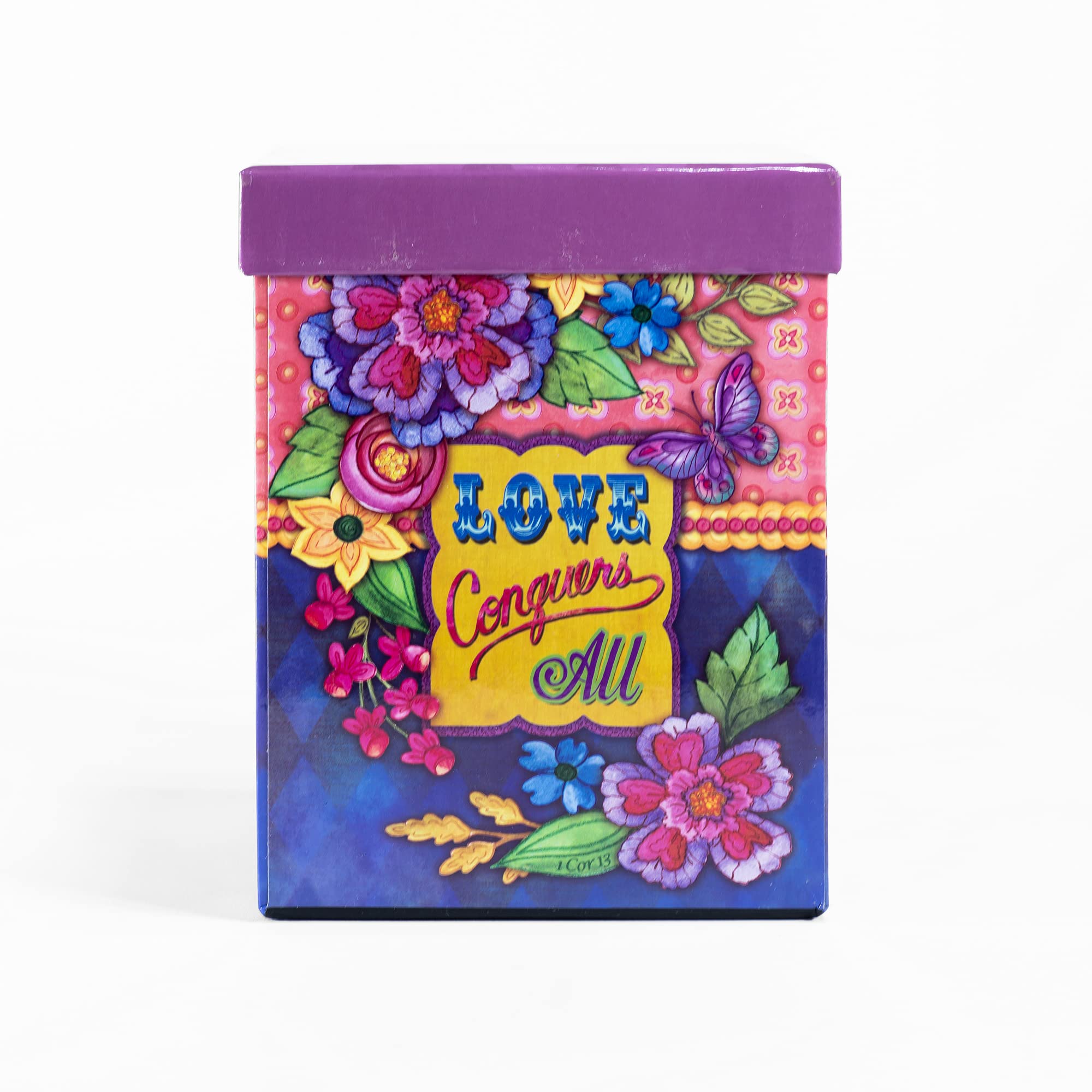 Divinity Boutique Inspirational Stoneware Mug, Love Conquers, Multicolor