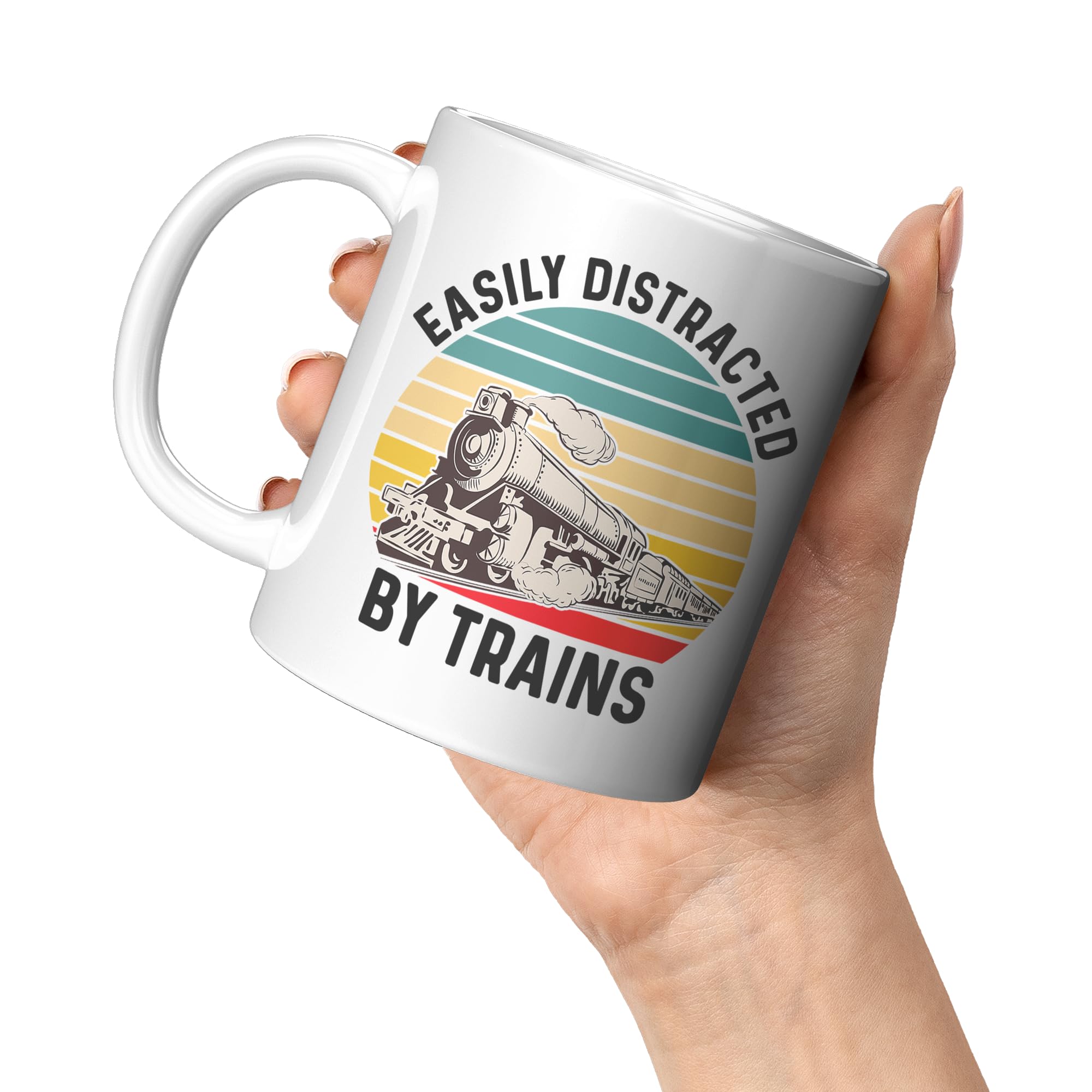 Coveted Goods Train Mug, Easily Distracted by Trains, Train Lover Mug, Train Coffee Mug, Locomotive Mug