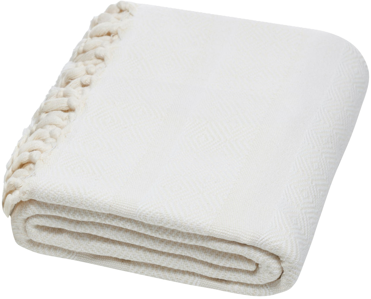 Demmex Certified Organic Turkish Cotton Beach And Bath Towel, Peshtemal Towel Blanket, Prewashed, Diamond Weave, 71X36 Inches (W