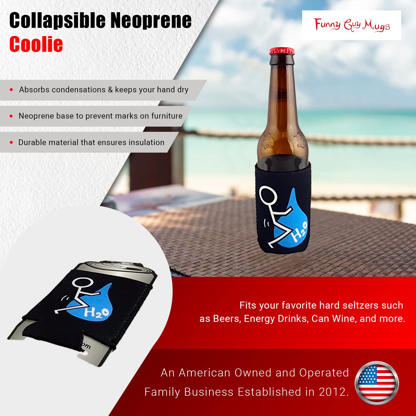 Funny Guy Mugs F U Guy Collapsible Neoprene Can Coolie - Drink Cooler