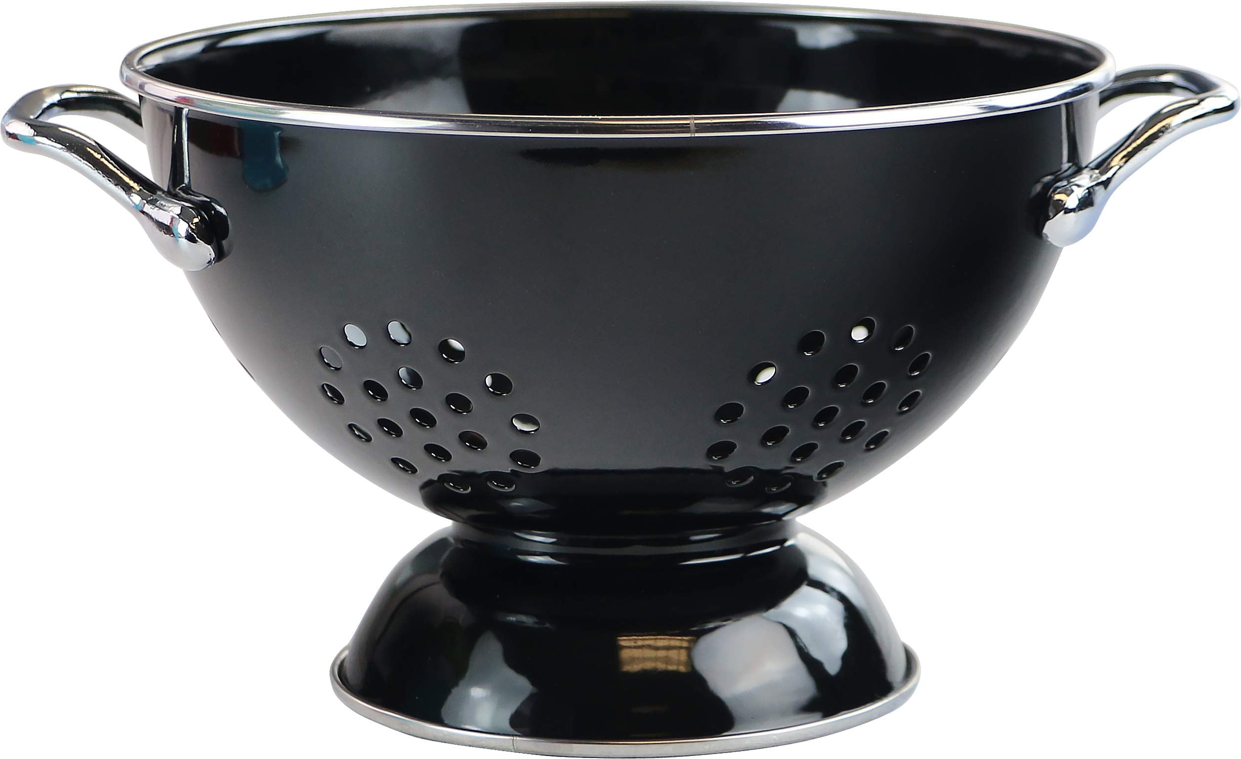 Calypso Basics by Reston Lloyd Powder Coated Enameled Colander, 1.5 Quart, Black