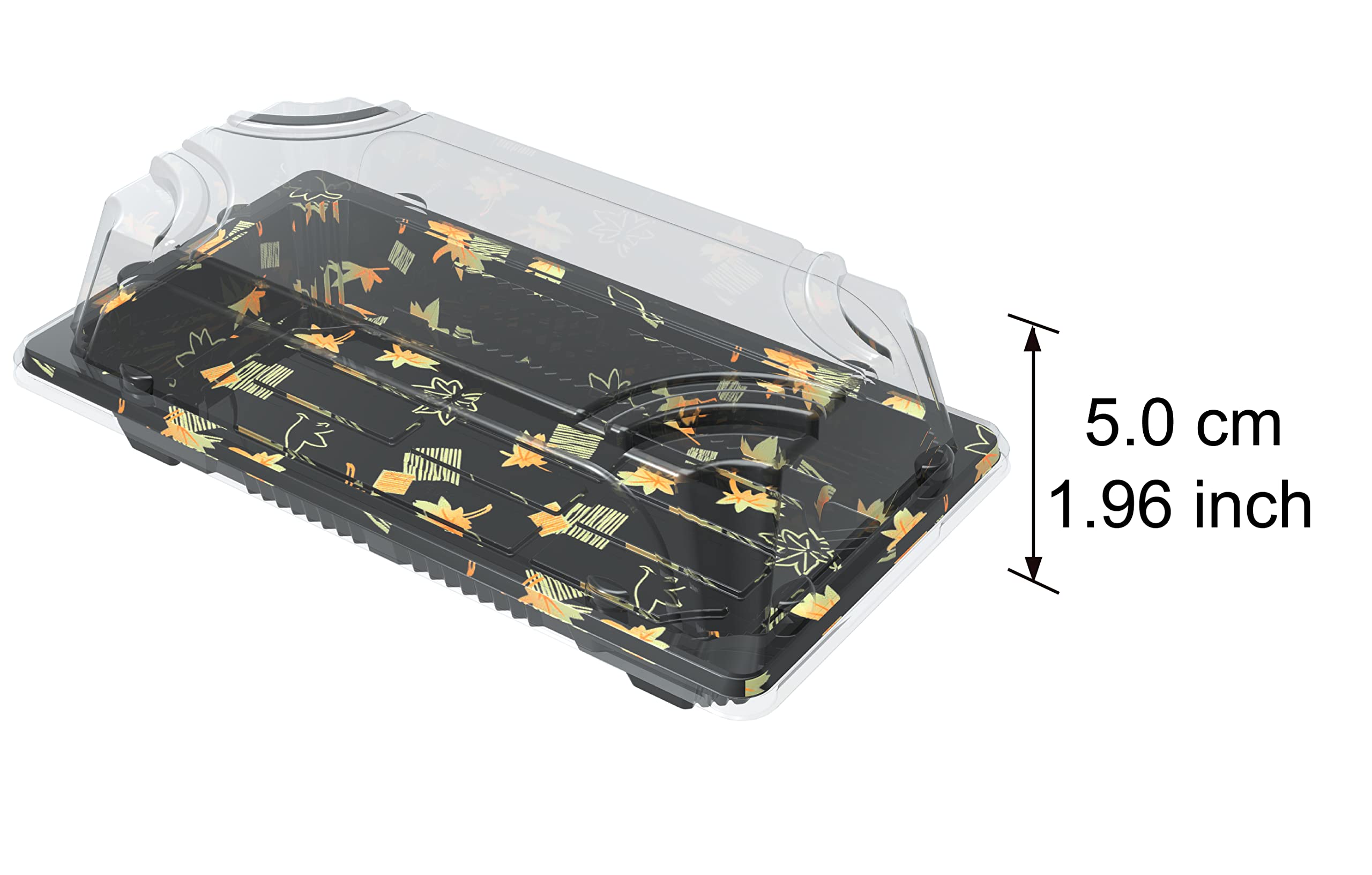 Seaboom 9# Sushi Container Sushi Tray 9 * 5.5-Inch Sushi Take Out Tray With Clear Lid 300 Sets 9#