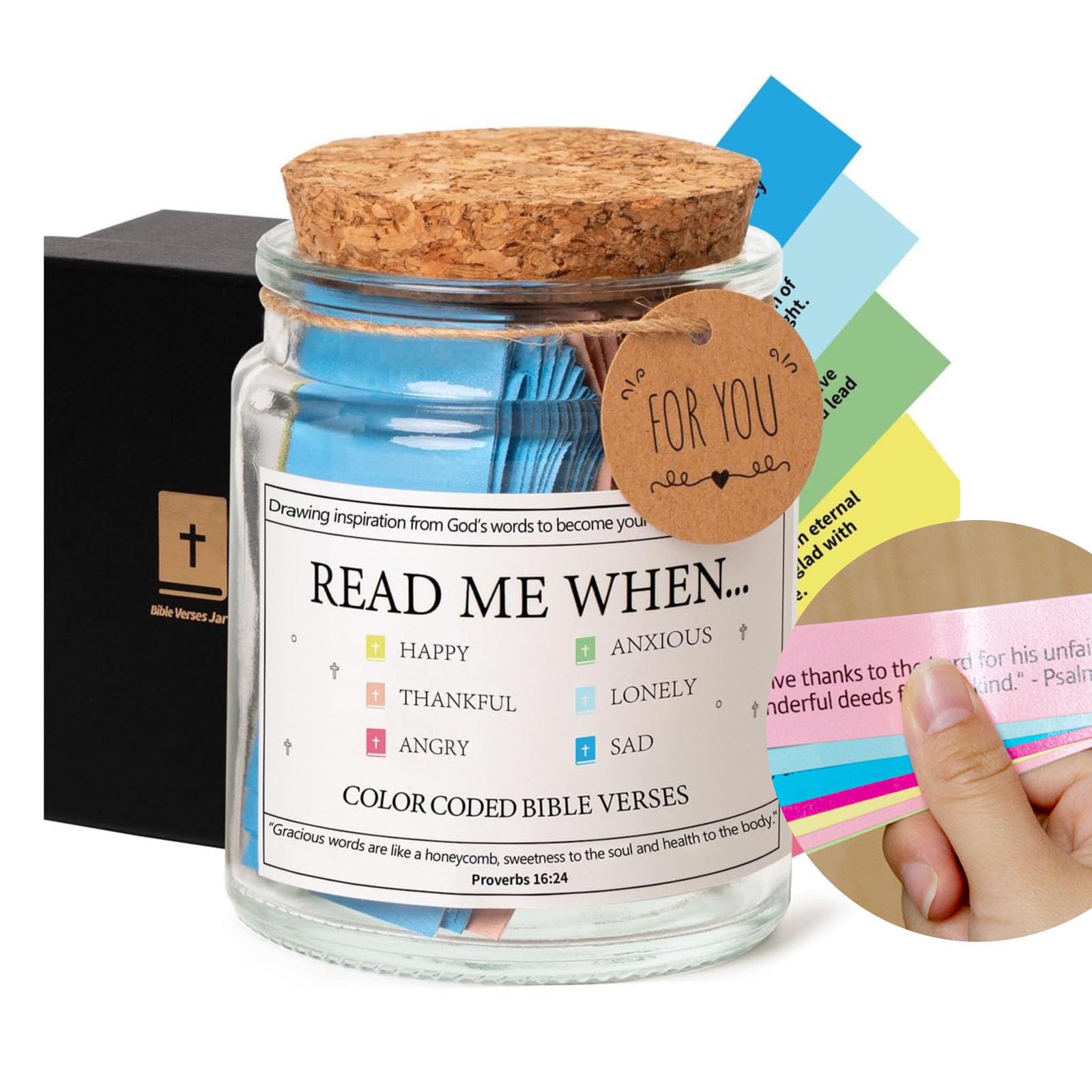 A&H Zier Christian Graduation Gifts Bible Verse Jar Christian Gifts for Women Bible Jar Christian Graduation Gifts (Bible Jar of