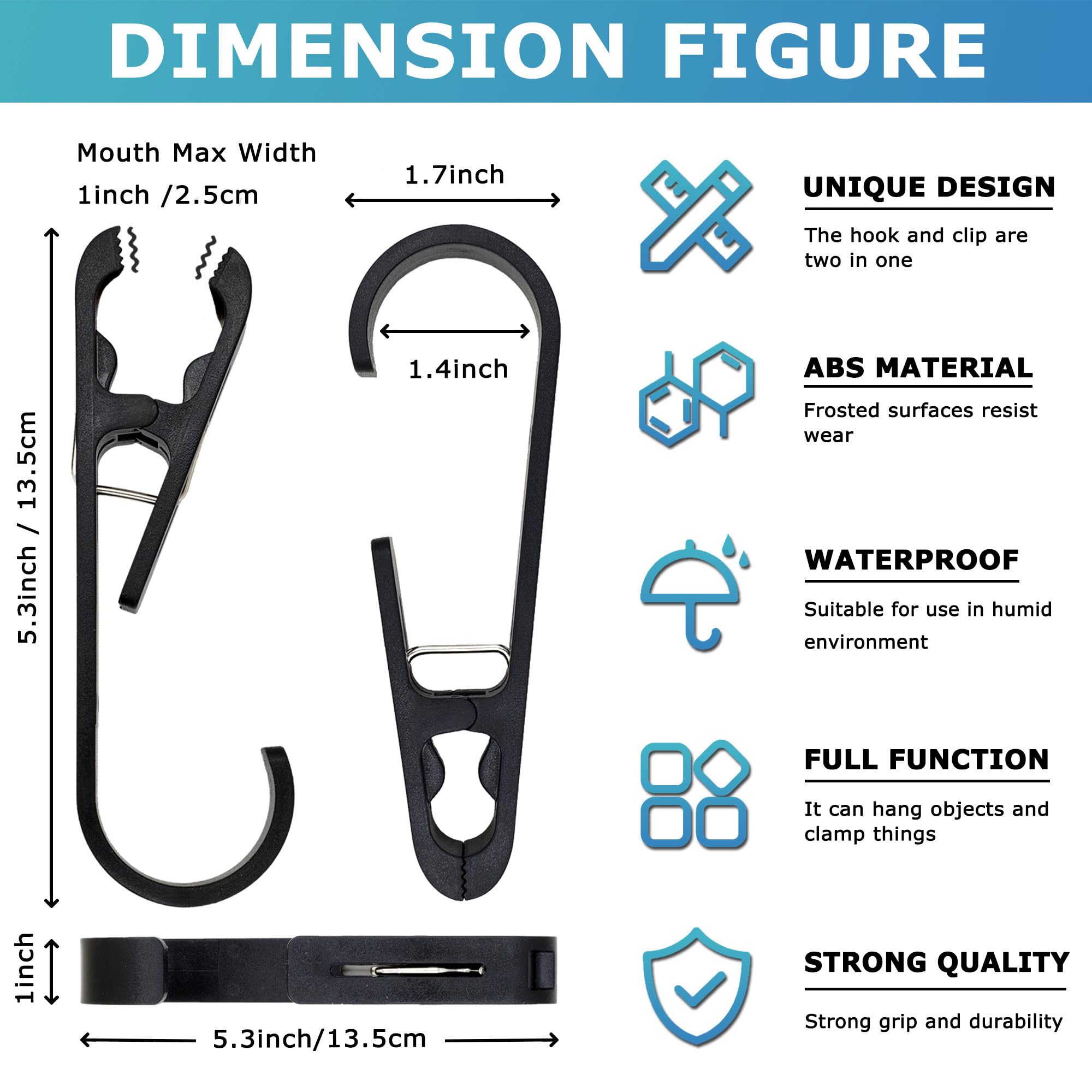 Xoyozo Laundry Hooks With Clips Hanger Closet Organizer Clamps Socks Boot Bras Towels For Bathroom Wardrobe Kitchen Office 4Pcs