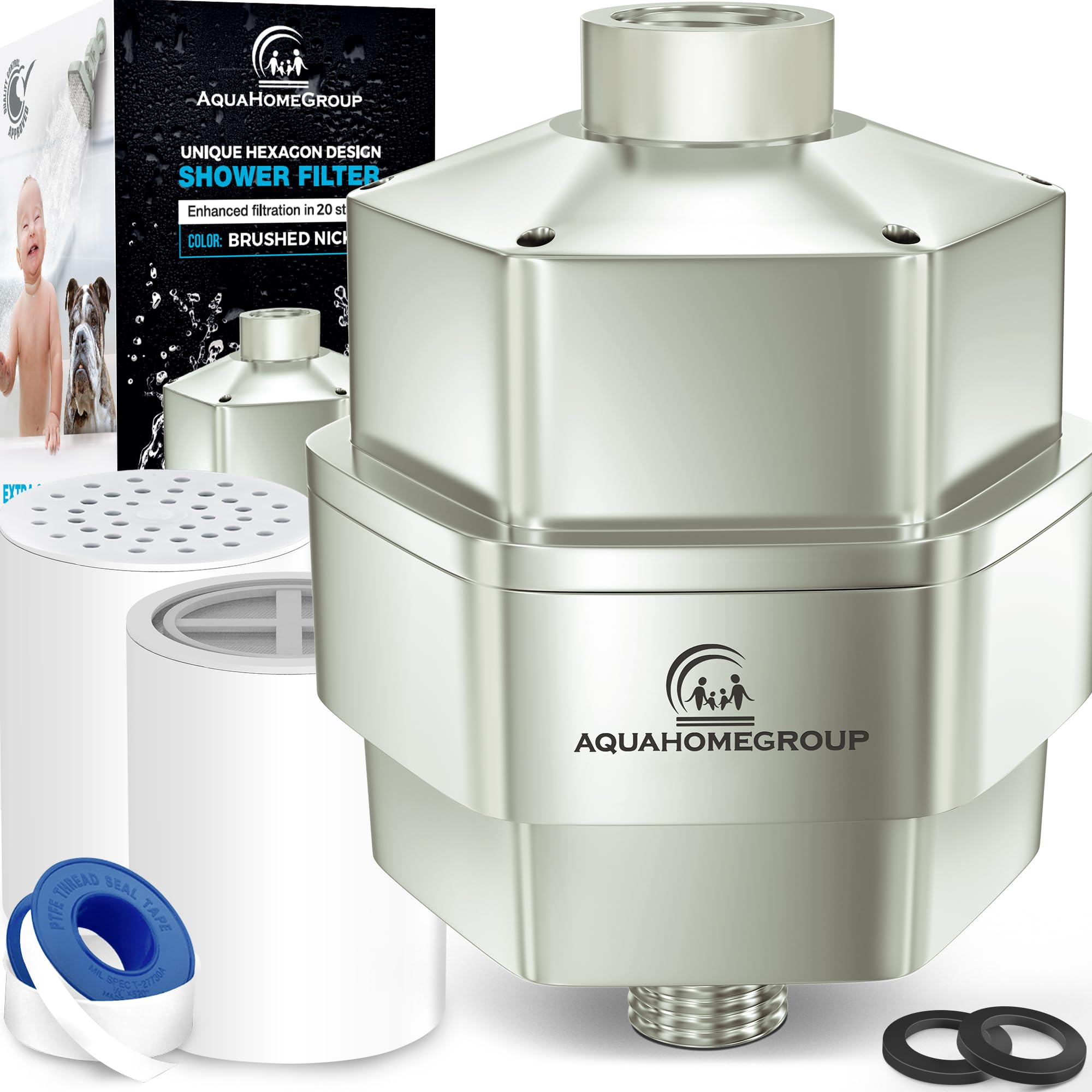 Aquahomegroup 20 Stage Shower Head Filter For Hard Water - High Output Shower Filters To Remove Toxic Chemicals, Chlorine, Fluor