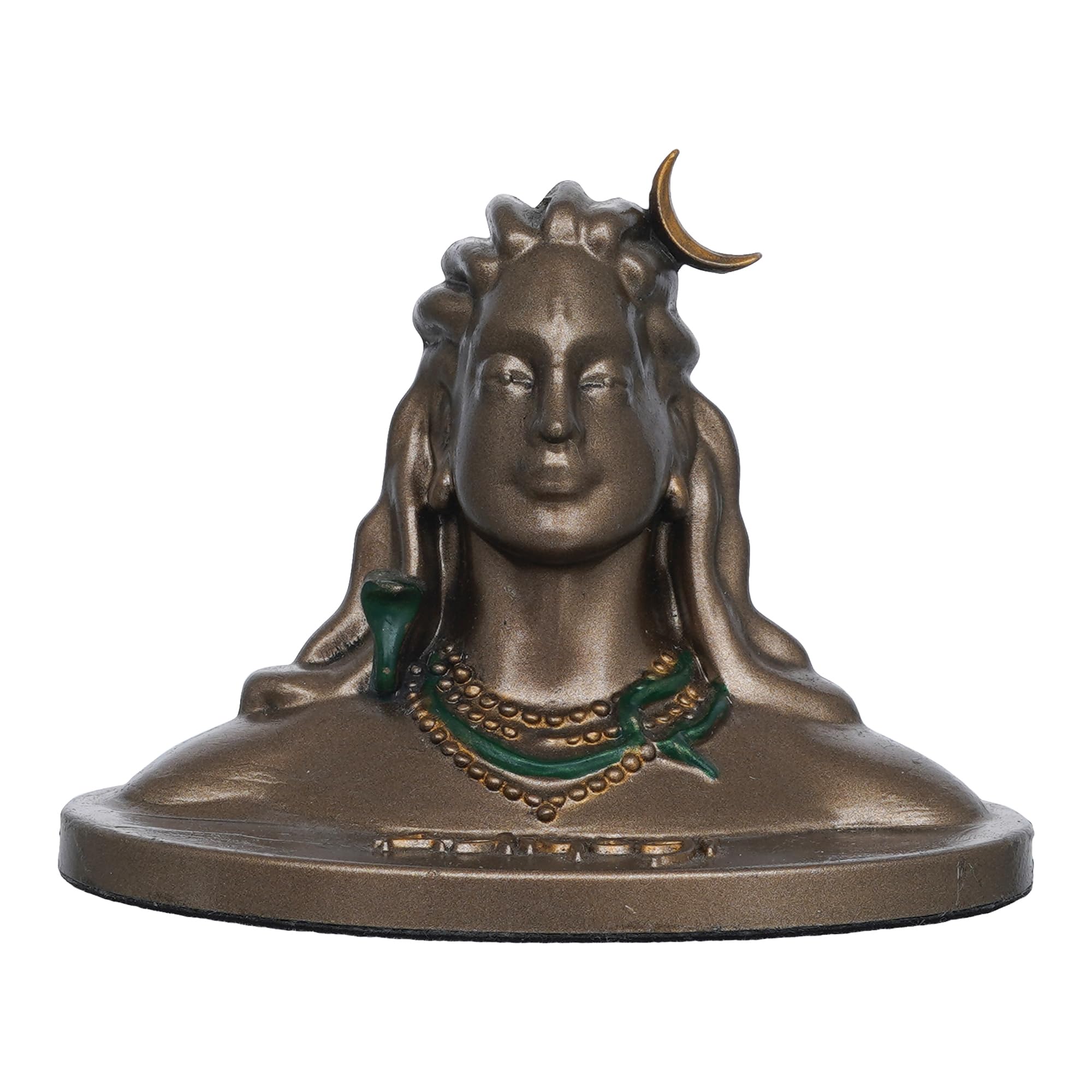 Ecraftindia Resin Bronze Finish Adiyogi Shiva Statue For Car Dashboard| Adiyogi Statue For Home Pooja Room Office Decor| Shiv Mu