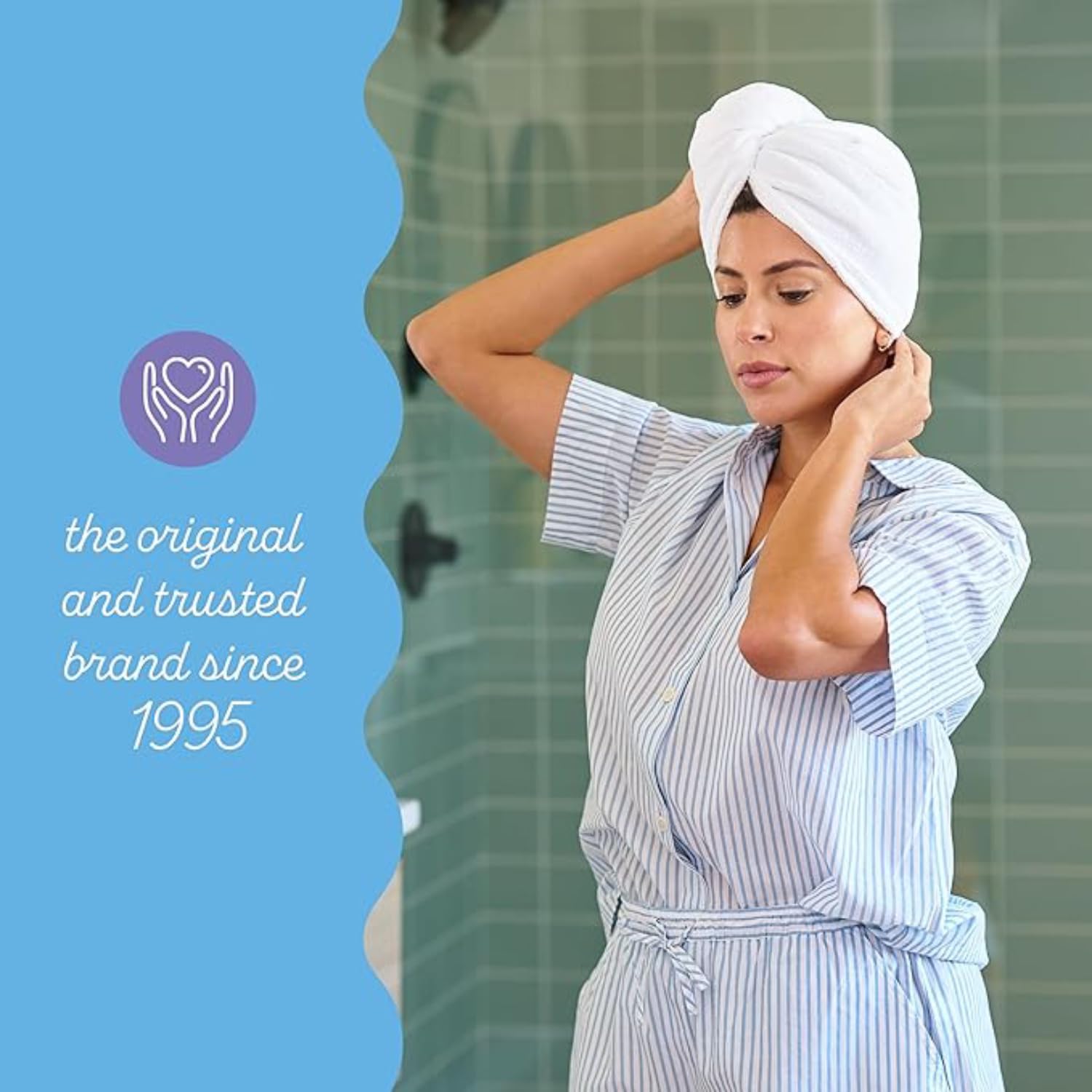 Turbie Twist Microfiber Hair Towel Wrap - for Women, Men & Kids - Travel & Bathroom Essential - Quick Dry Hair Turban for Drying