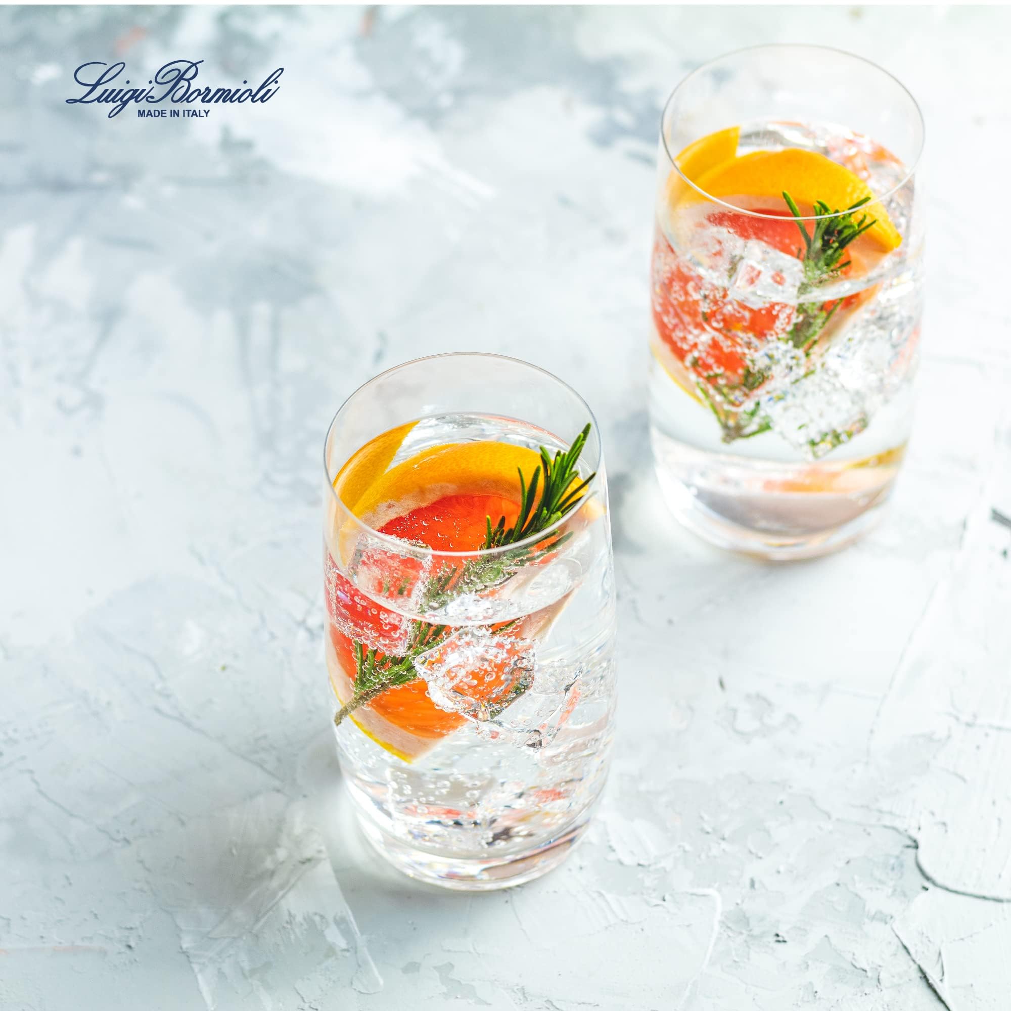 Luigi Bormioli Crescendo 20-Ounce Tumblers  Set Of 4  Crystal SON-hyx Glass  Made In Italy.