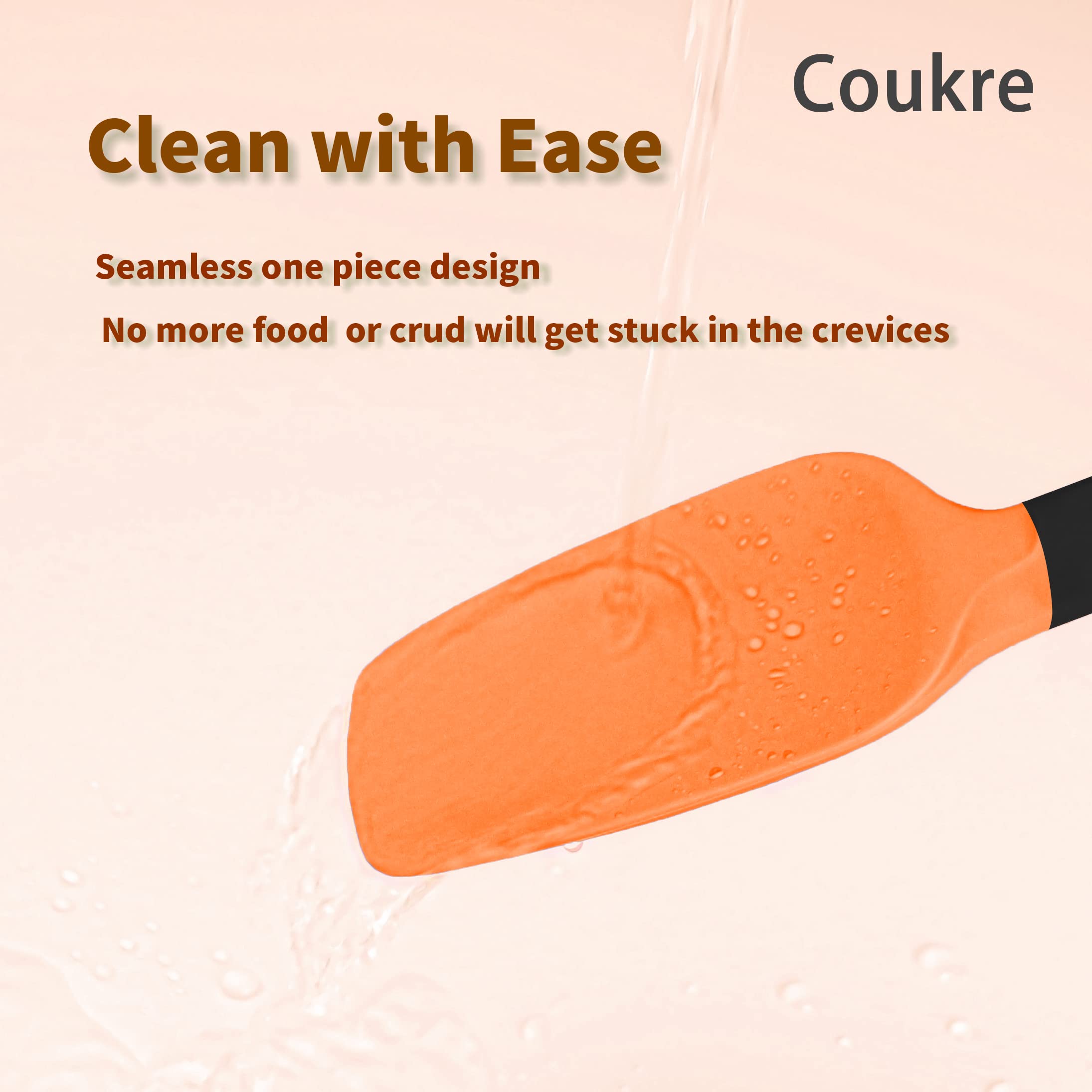 Silicone Spatula Set Of 5,High Temperature Resistant, Food Grade Silicone, Dishwasher Safe, For Baking Cooking (Orange)