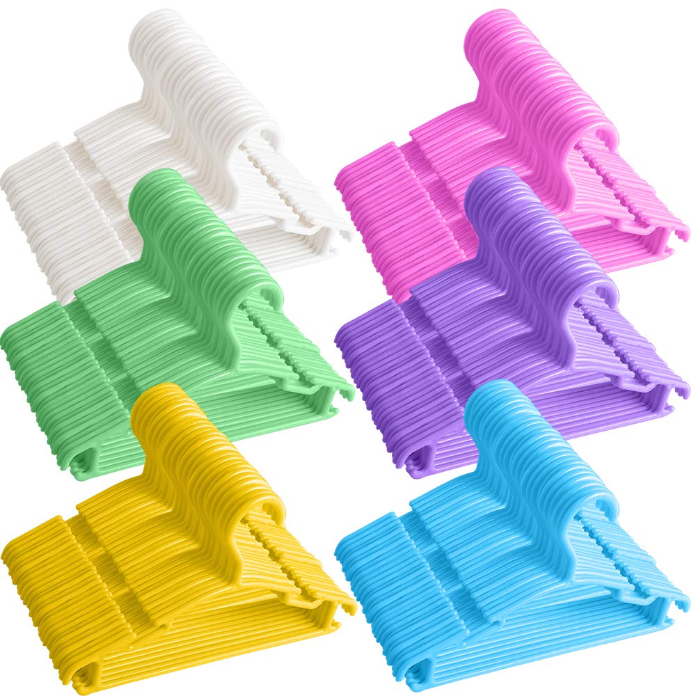 Goodtou Baby Hangers Kids Hangers 100 Pack Childrens Hangers Child Hangers Plastic Toddler Infant Nursery Hangers Small Baby Clo