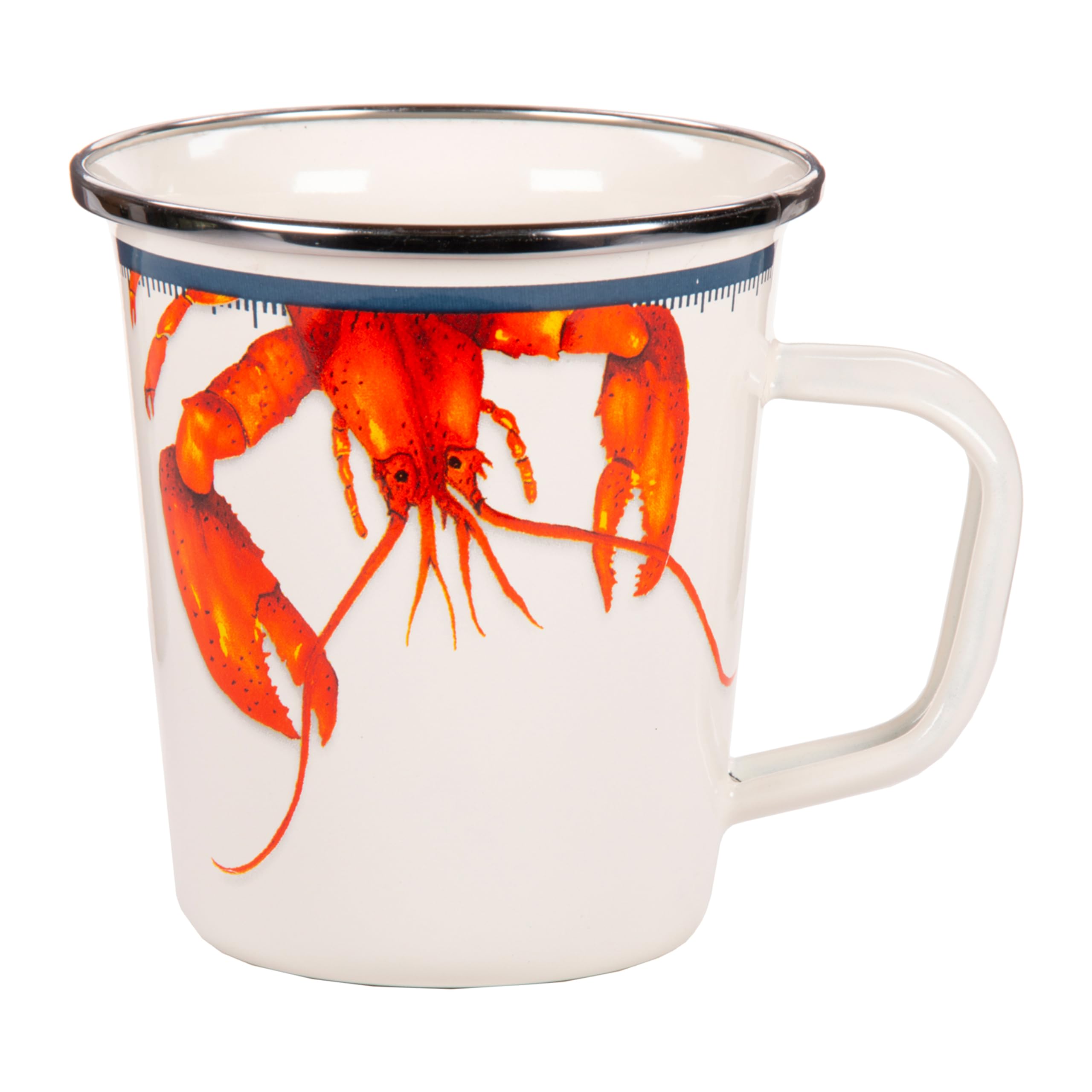 Golden Rabbit Enamelware - Set Of 4-16Oz Latte Mugs (Lobster)