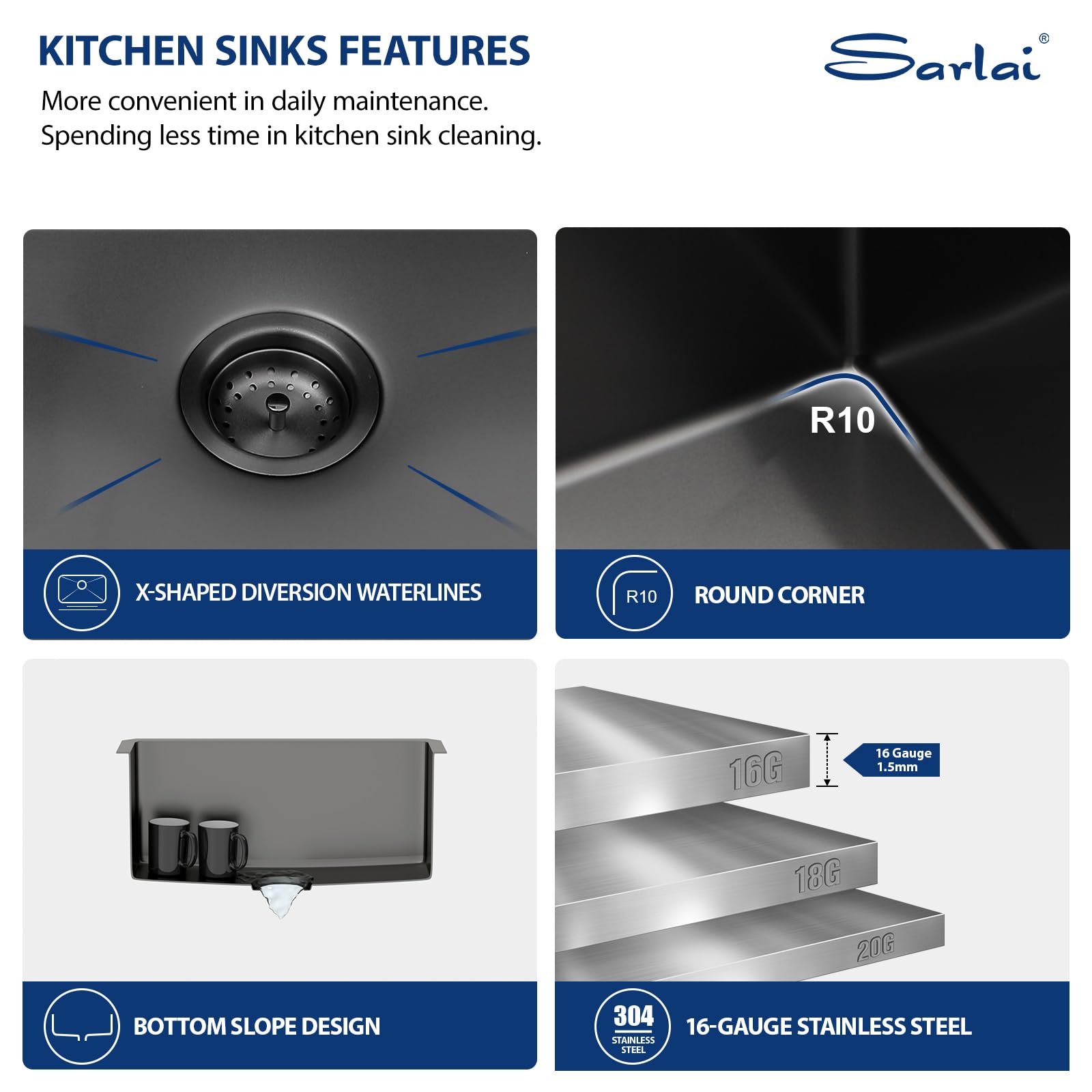 15 Undermount Black Bar Sink - Sarlai 15 X 17 Inch Undermount Wet Bar Prep Sink Stainless Steel 16 Gauge Gunmetal Black Single B