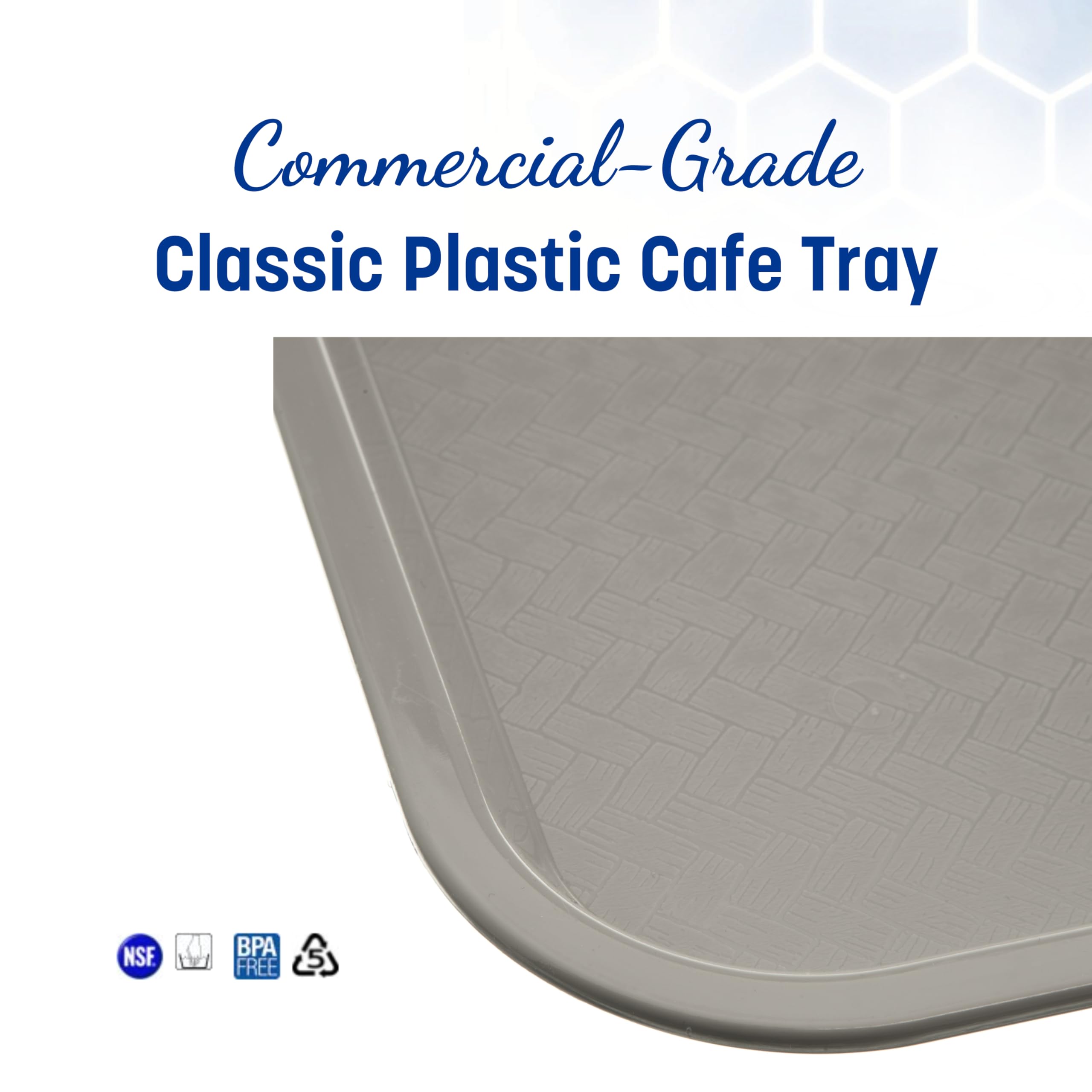 Carlisle FoodService Products CT121623 Caf Standard Cafeteria / Fast Food Tray  12'' x 16''  Gray