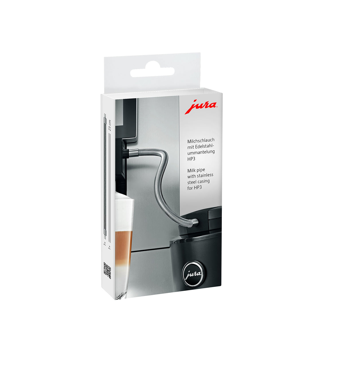 Jura 24114 Milk Hose With Stainless Steel Coating Hp3 Silver