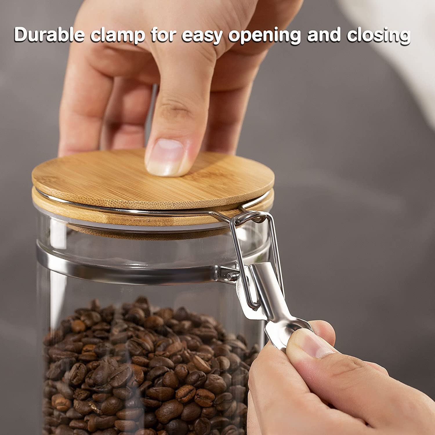 Yangbaga Glass Sugar Coffee Canister For Ground Coffee, 2  45Oz Coffee Containers With Shelf Coffee Station Coffee Bar Accessori