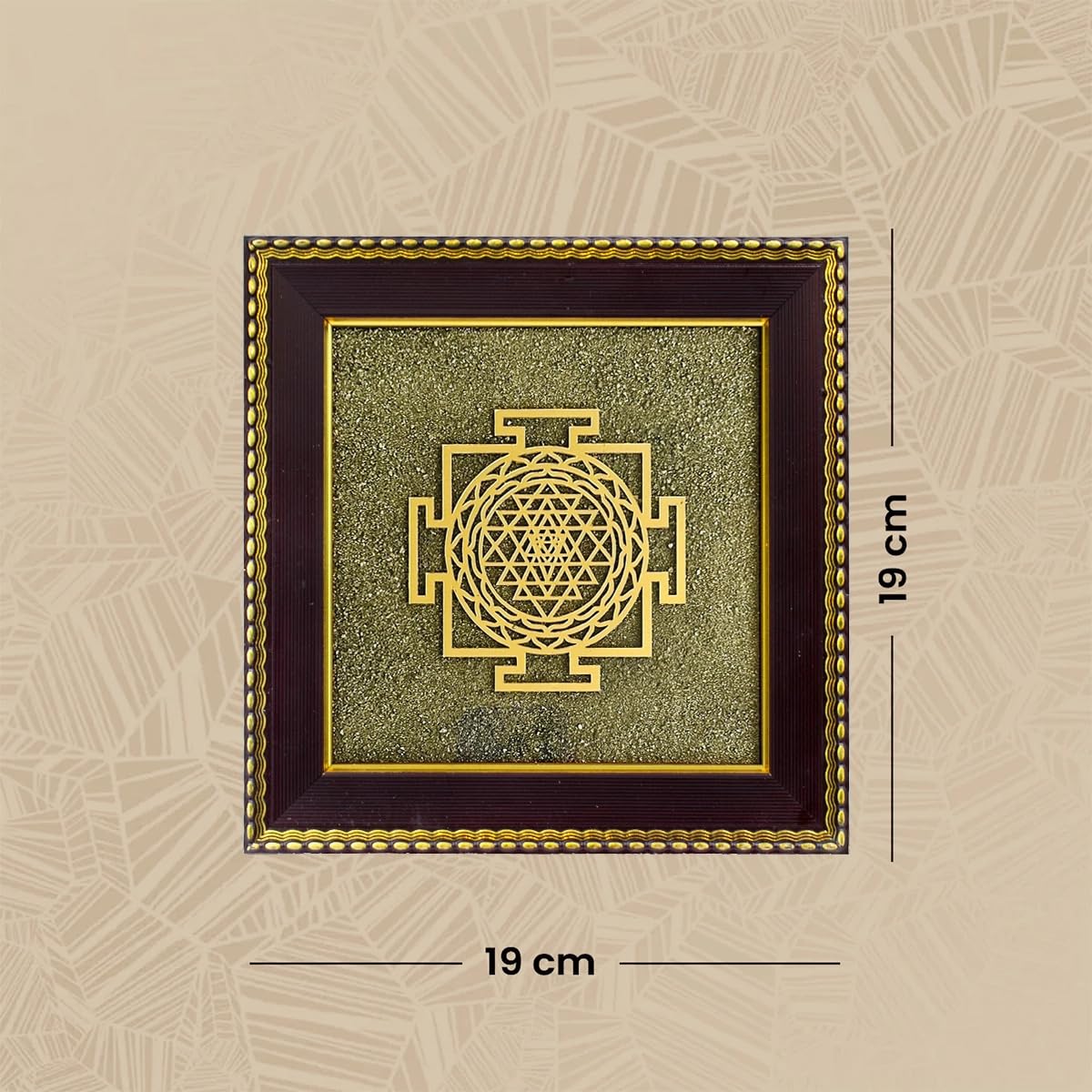 Astrotalk Shree Yantra on Raw Pyrite Frame | Pyrite Attracts Money, Shree Yantra Draws Abundance | Removes Financial Blocks & Boosts Prosperity | Vastu Items for Home & Office | 19x19x1 cm | 1 Piece