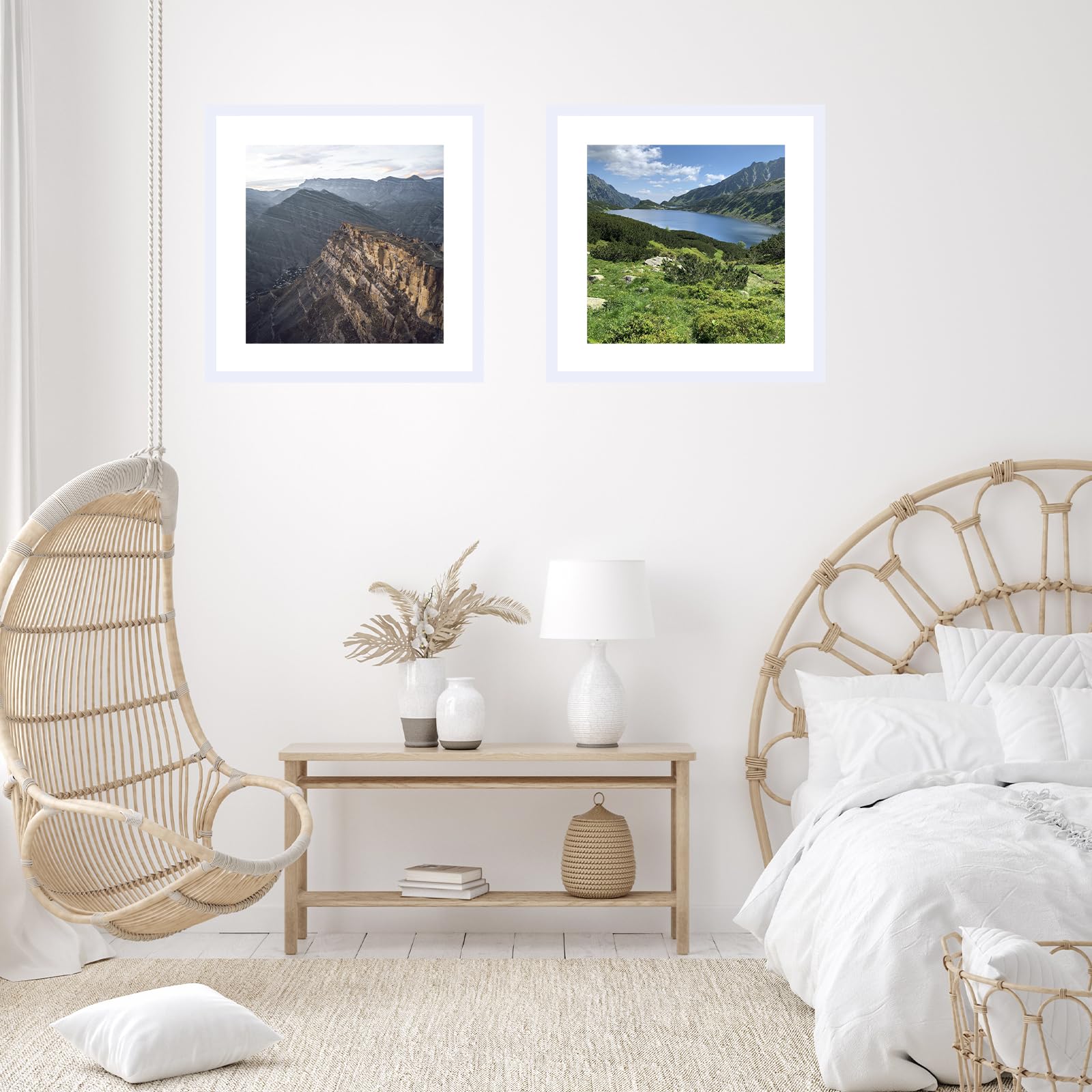 JCJMY 22x22 Picture Frame White with 18x18 Mat, Display Photo 18x18 with Mat or 22 x 22 Without Mat, Wall Hanging Large 22x22 Po