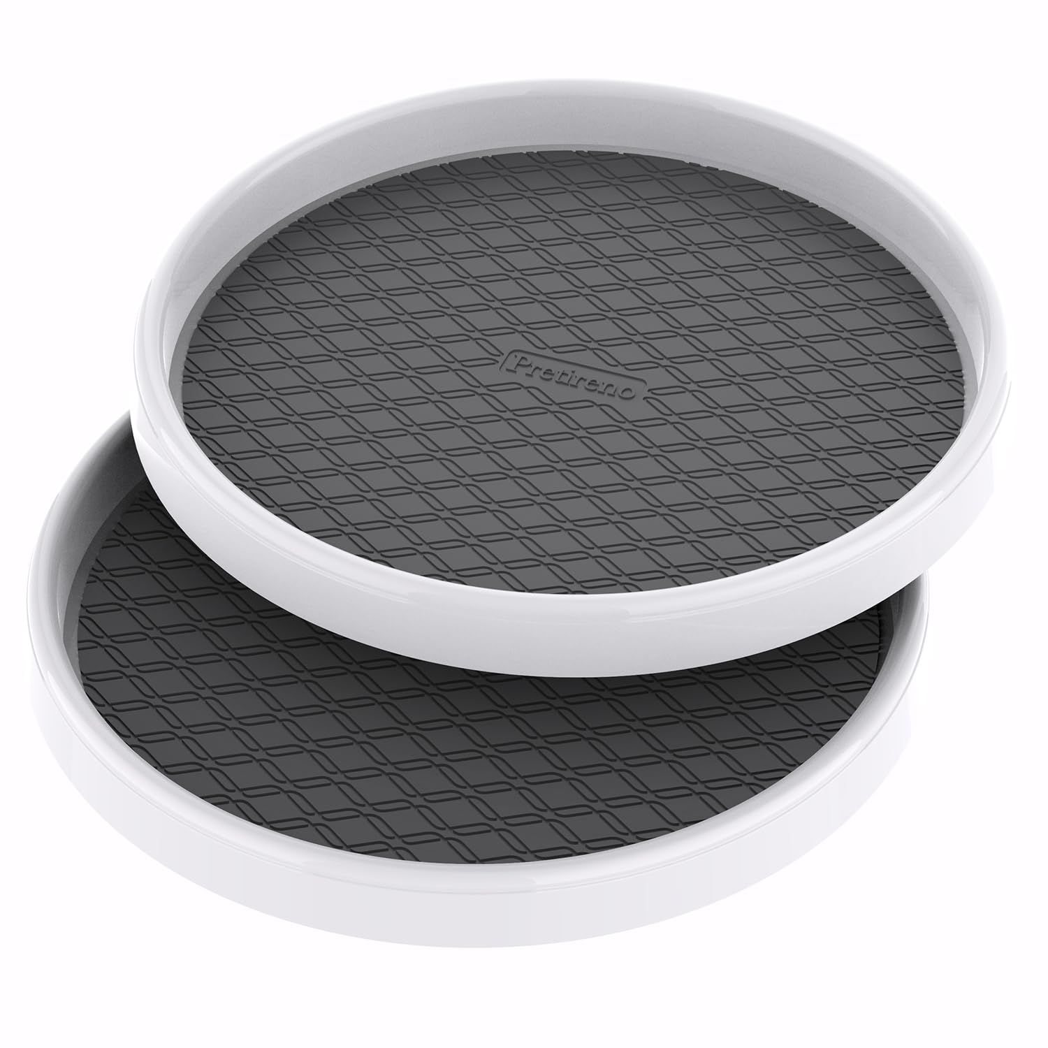 Pretireno Lazy Susan Turntable 2 Pack, Non-Skid Lazy Susan Organizer 10 Inch For Cabinet, Pantry, Kitchen, Countertop, Vanity Di