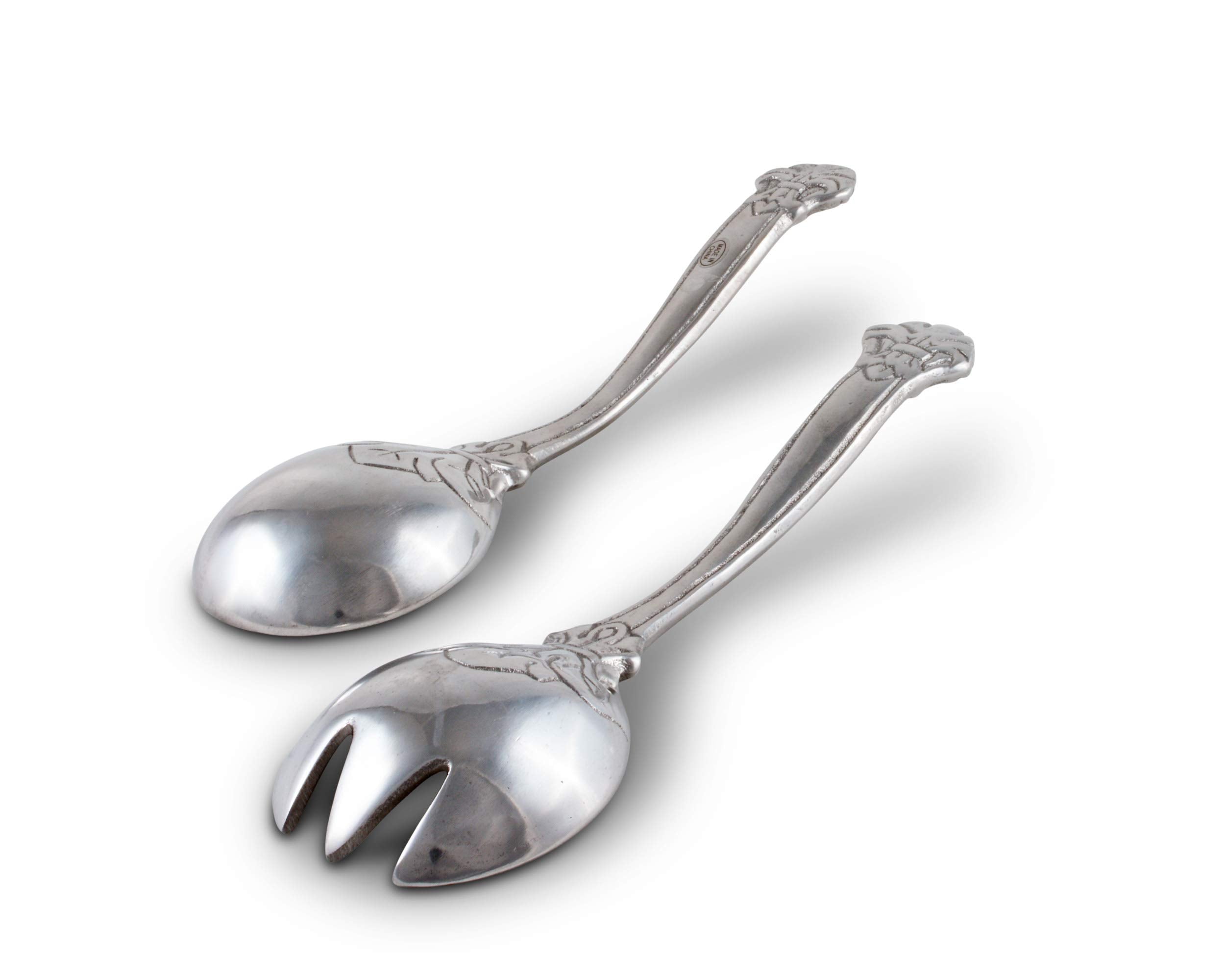 Arthur Court Aluminum Metal Fleur-De-Lis Serving Set Heavy Fleur-De-Lys Silverware Fork 11 Inch Long