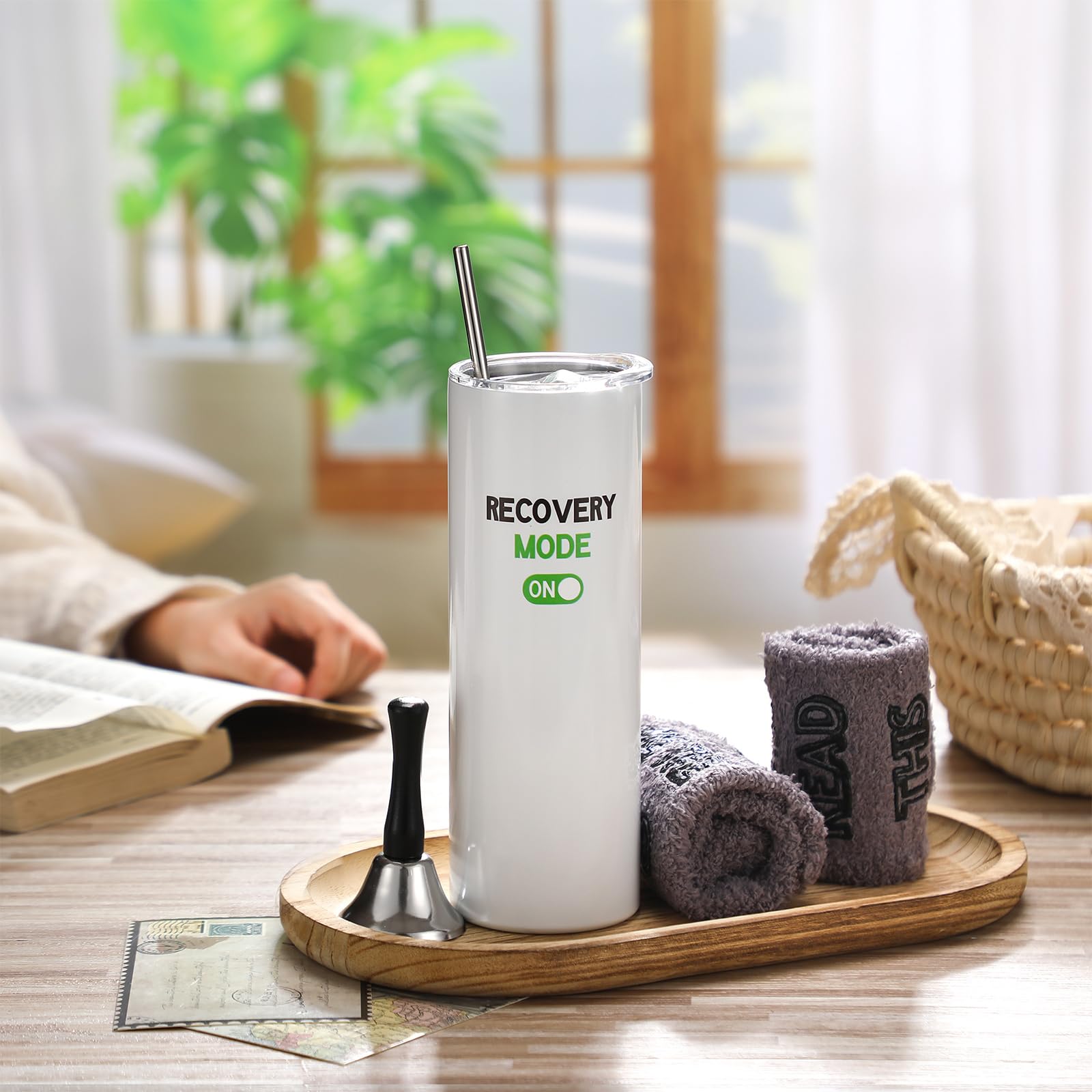 Teenyyou 3 Pcs Funny Get Well Soon Gifts 20oz Hospital Mug Fuzzy Funny Recovery Cotton Socks Silver Steel Tea Hand Bell Surgery