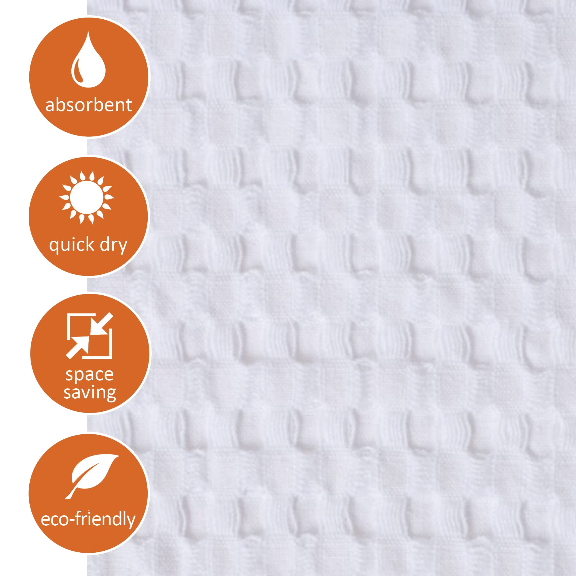 Gilden Tree Waffle Towel Quick Dry Thin Exfoliating 4 Pack Washcloths For Face Body, Modern Style (White)