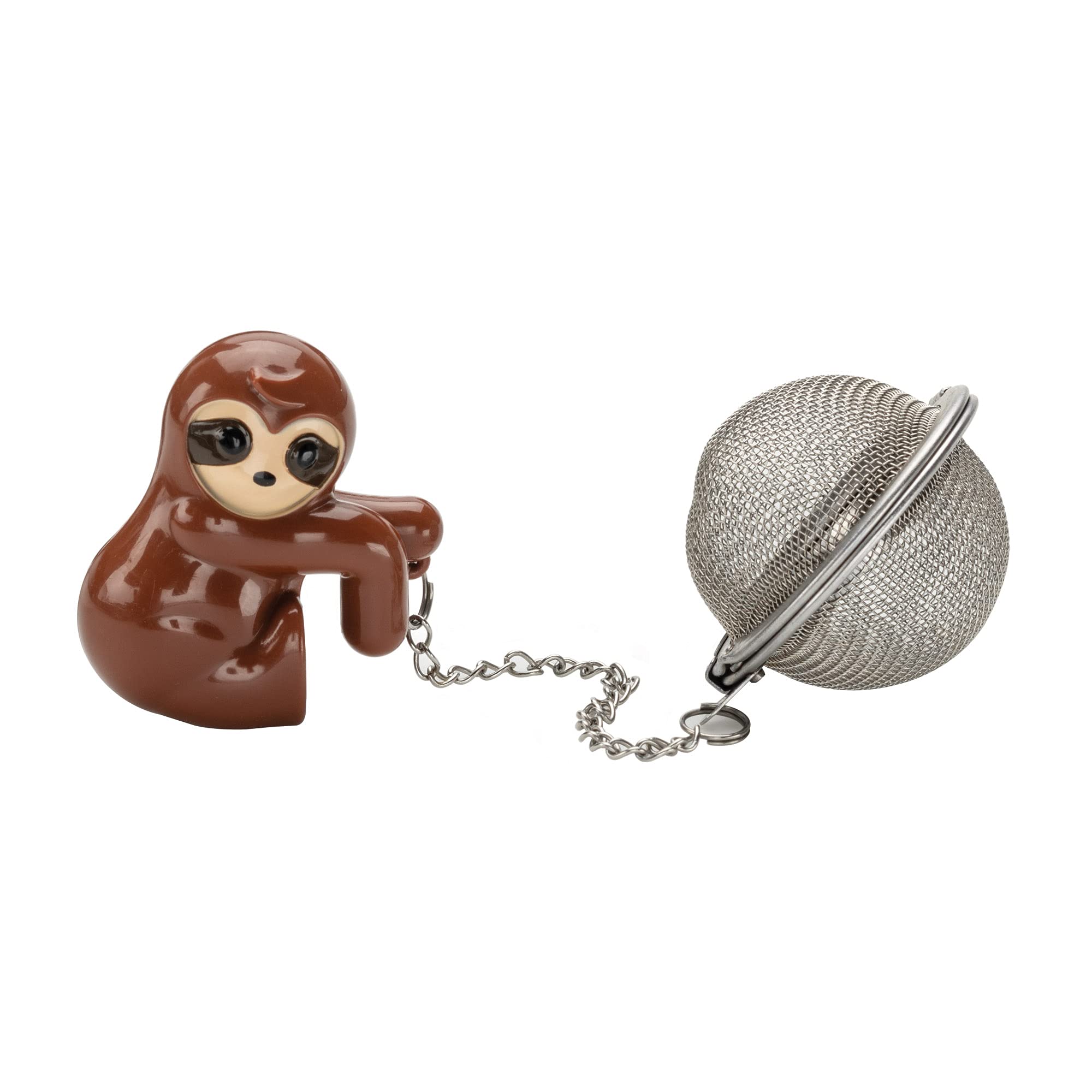 Joie Sloth Loose Tea Leaf Tea Strainer And Herbal Infuser, Stainless Steel, Assorted Grey And Brown