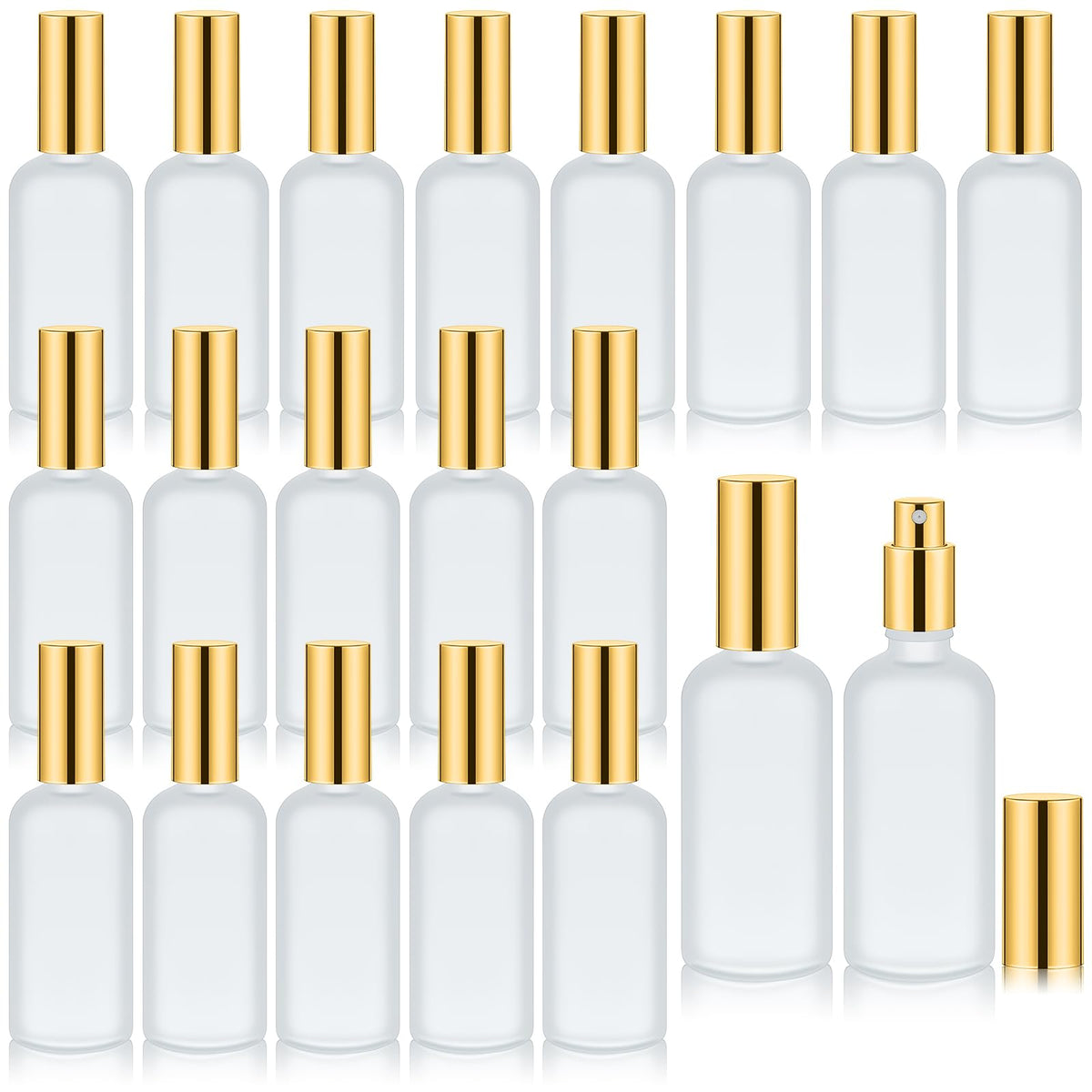 Tessco 20 Pieces Glass Spray Bottles Empty Perfume Atomizer Refillable Spray Mister Reusable Small Clear Fine Mist Sprayer Pump