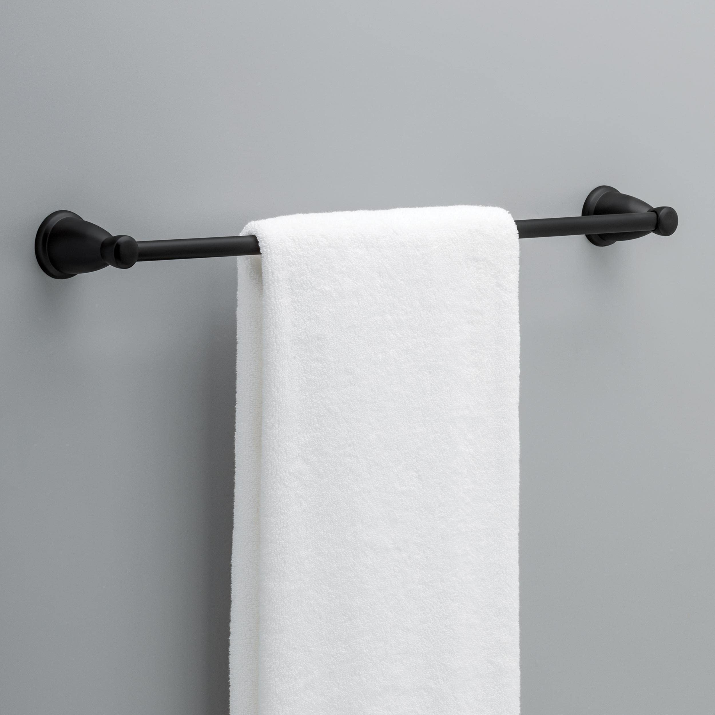 Franklin Brass Kinla (1-Pack) 24' Towel Rack For Bathroom Matte Black Bar Holder Wall Mounted Rod, Hardware | Accessories Kin24-