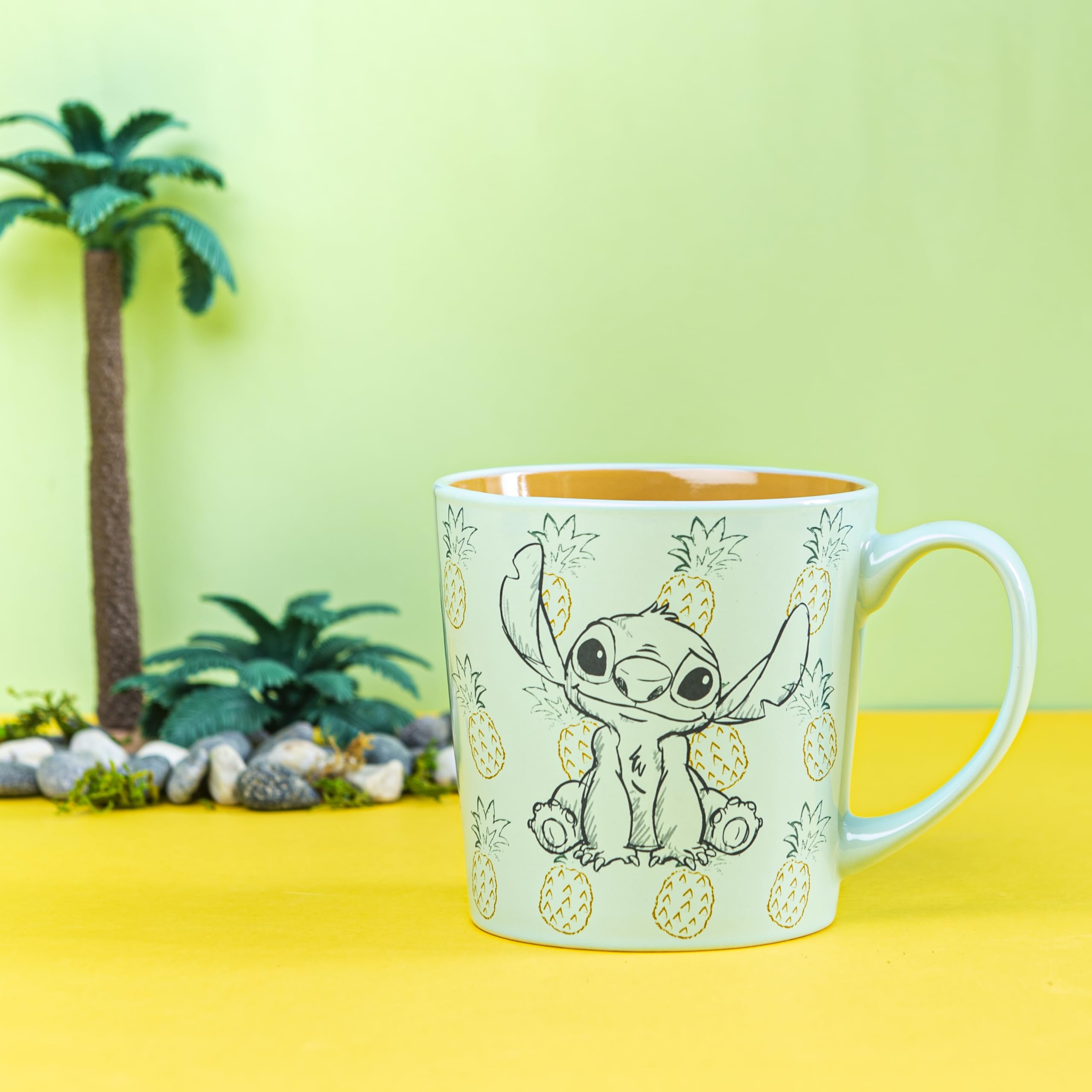 Zak Designs Disney Ceramic Coffee Mug For Hot Drinks At Home, Collectible Keepsake (15 Oz, Stitch)