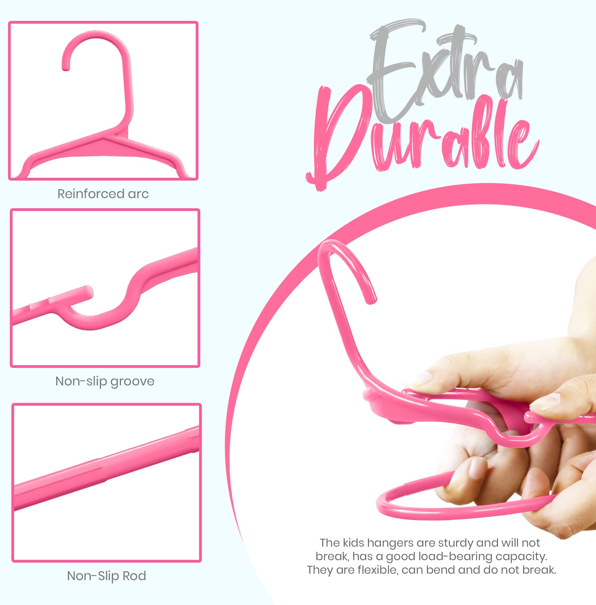 Utopia Home 60 Pack Kids Hangers - 11.5 Inch Plastic Baby Hangers For Closet - Childrens Hangers For Clothes & Infant Hangers Fo