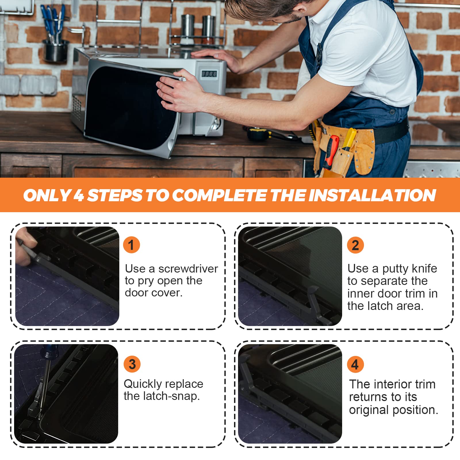 De64-00760A Door Hook Latch Key 2024 Upgrade Fit For Samsung Microwave - Replace De64-01308A,Ps4229162,Ap4224485,1557593 - De64-