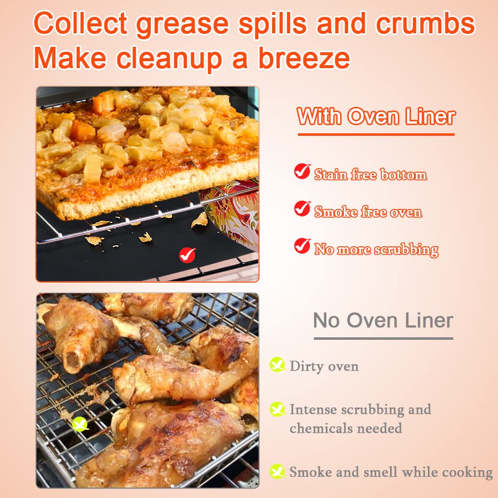 Bykitchen Air Fryer Oven Liners, 11X12 Inches, Set Of 4, Reusable Toaster Oven Liners, Compatible With Ninja Flip Up Sp101 Sp201