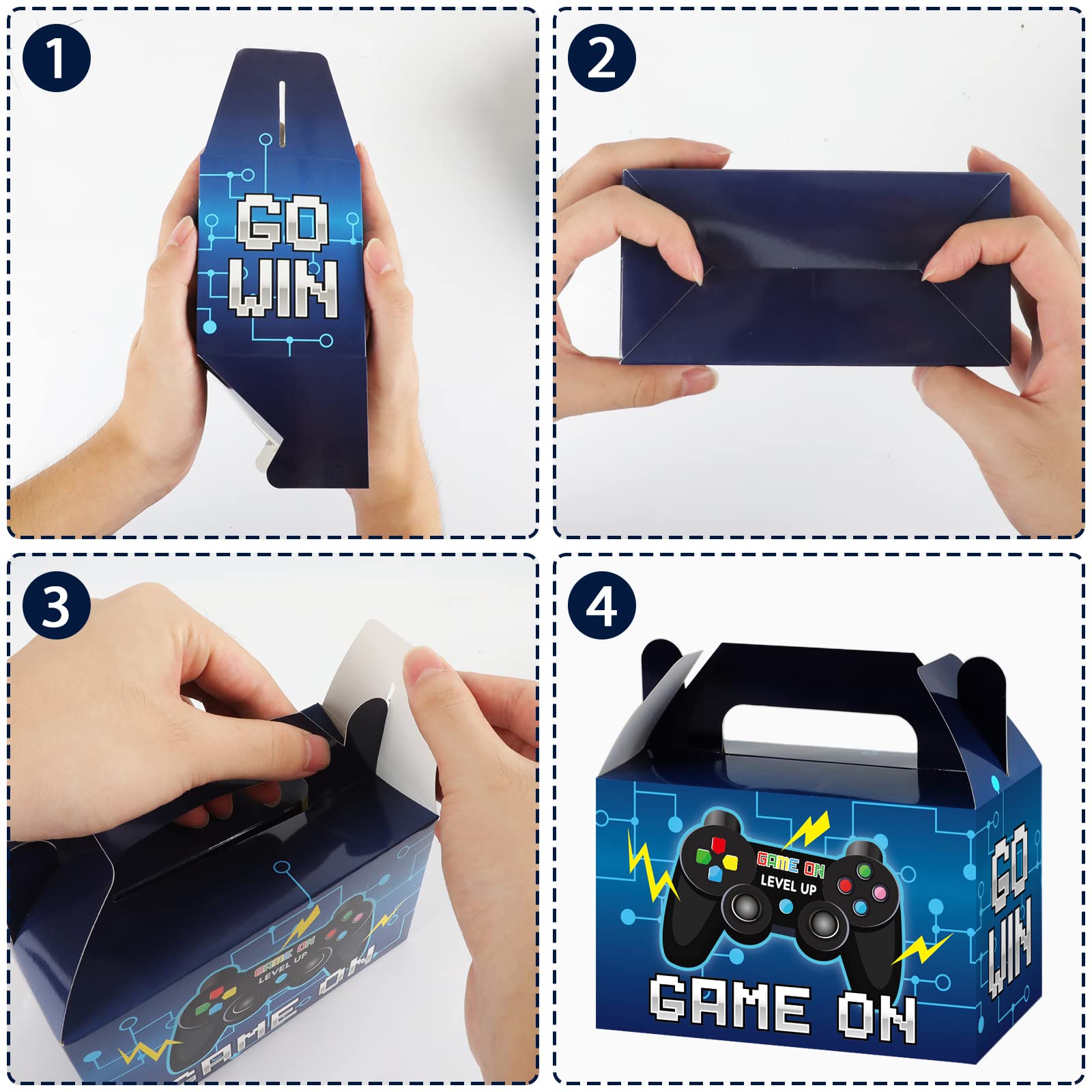 12 Pieces Video Game Party Boxes Gamer Party Favor Candy Goodies Treat Boxes Bags For Kids Boys Video Game On Gaming Birthday Pa