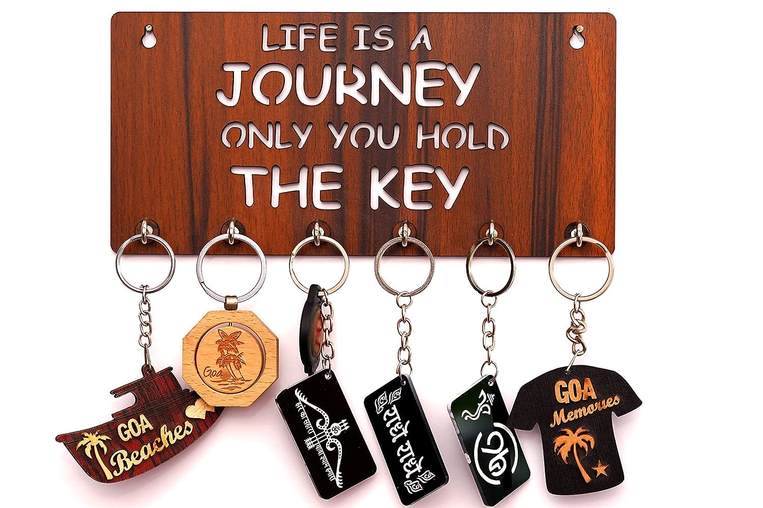 Home Decor Key Holder, Wooden Home Sweet Home Design, Wall Mounted Key Organizer