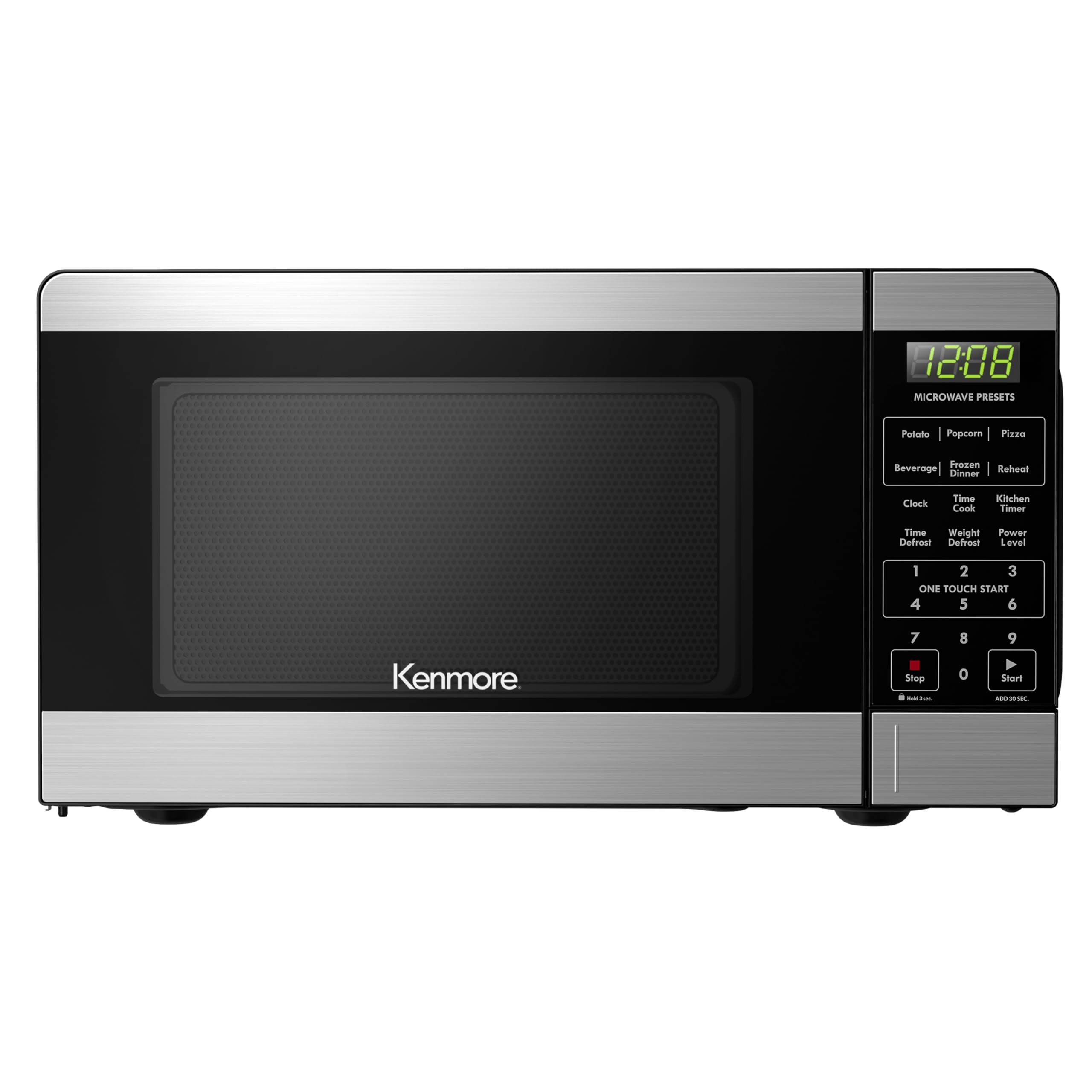 Kenmore KMCMWP09S209 Countertop Microwave 6 AutoPreset Menus, Child Lock, Defrost & Express Cooking Features, 900 Watt, 0.9 Cu