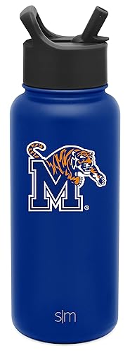 Simple Modern Officially Licensed Collegiate Memphis Tigers Water Bottle With Straw Lid  Vacuum Insulated Stainless Steel 32Oz T