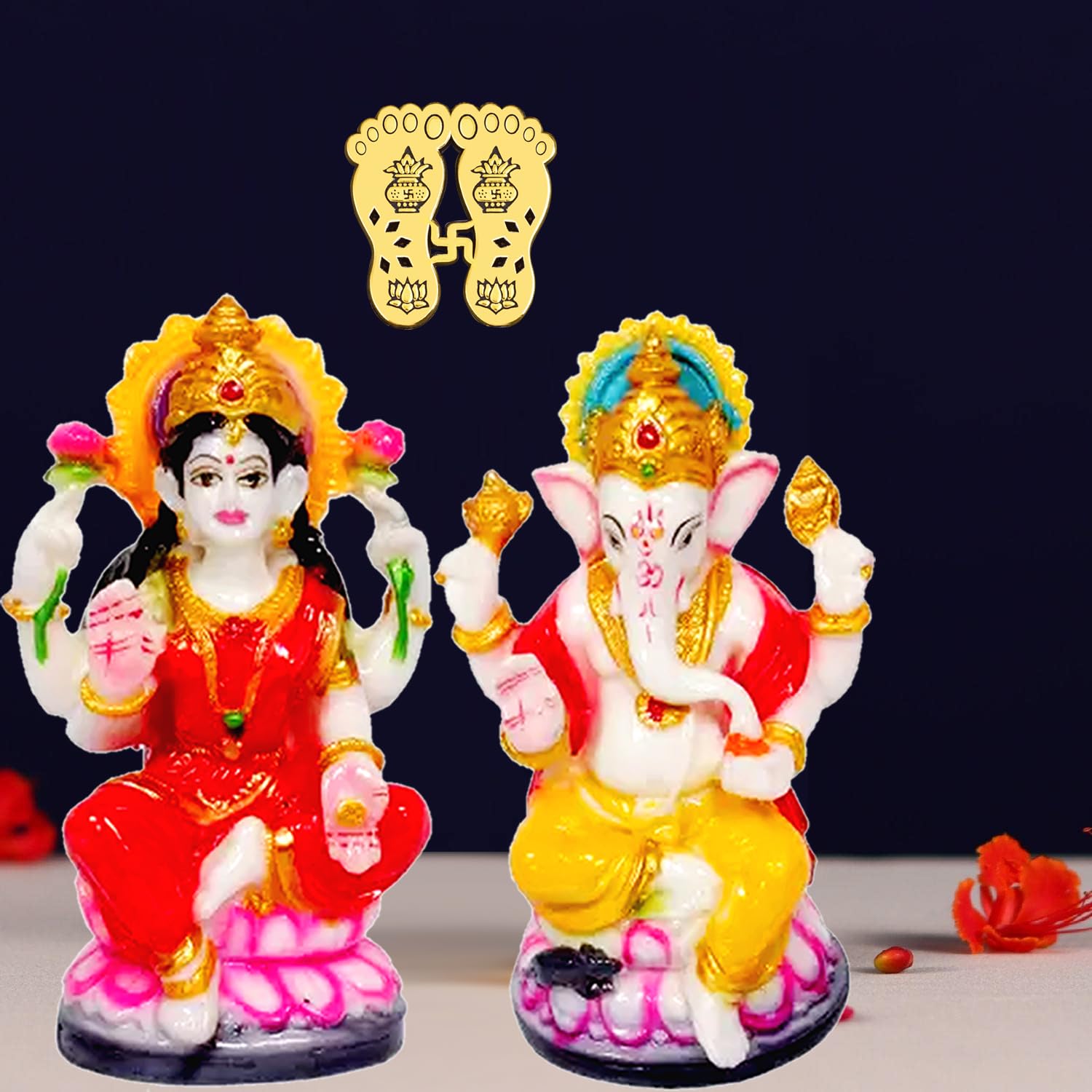Kitlyn Laxmi Ganesh/Lakshmi Ji Ki Murti/Ganesh Ji Ki Murit/Ganesh Laxmi Statue/Charan For Home Dcor & Gift Religious Idol & Figu