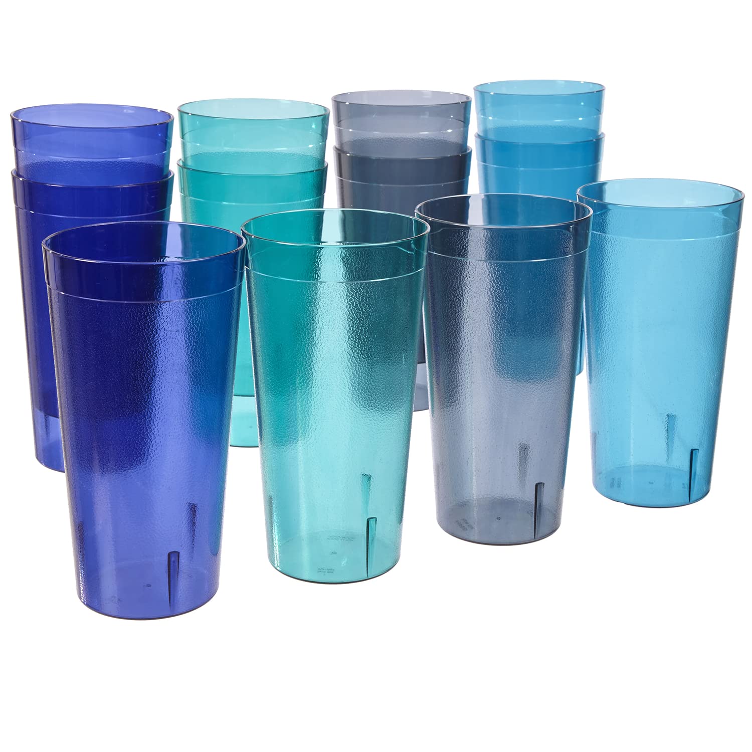 Us Acrylic Caf? Plastic Reusable Tumblers (Set Of 12) 32-Ounce Iced-Tea Cups, Coastal  Value Set Of Restaurant Style Drinking Gl
