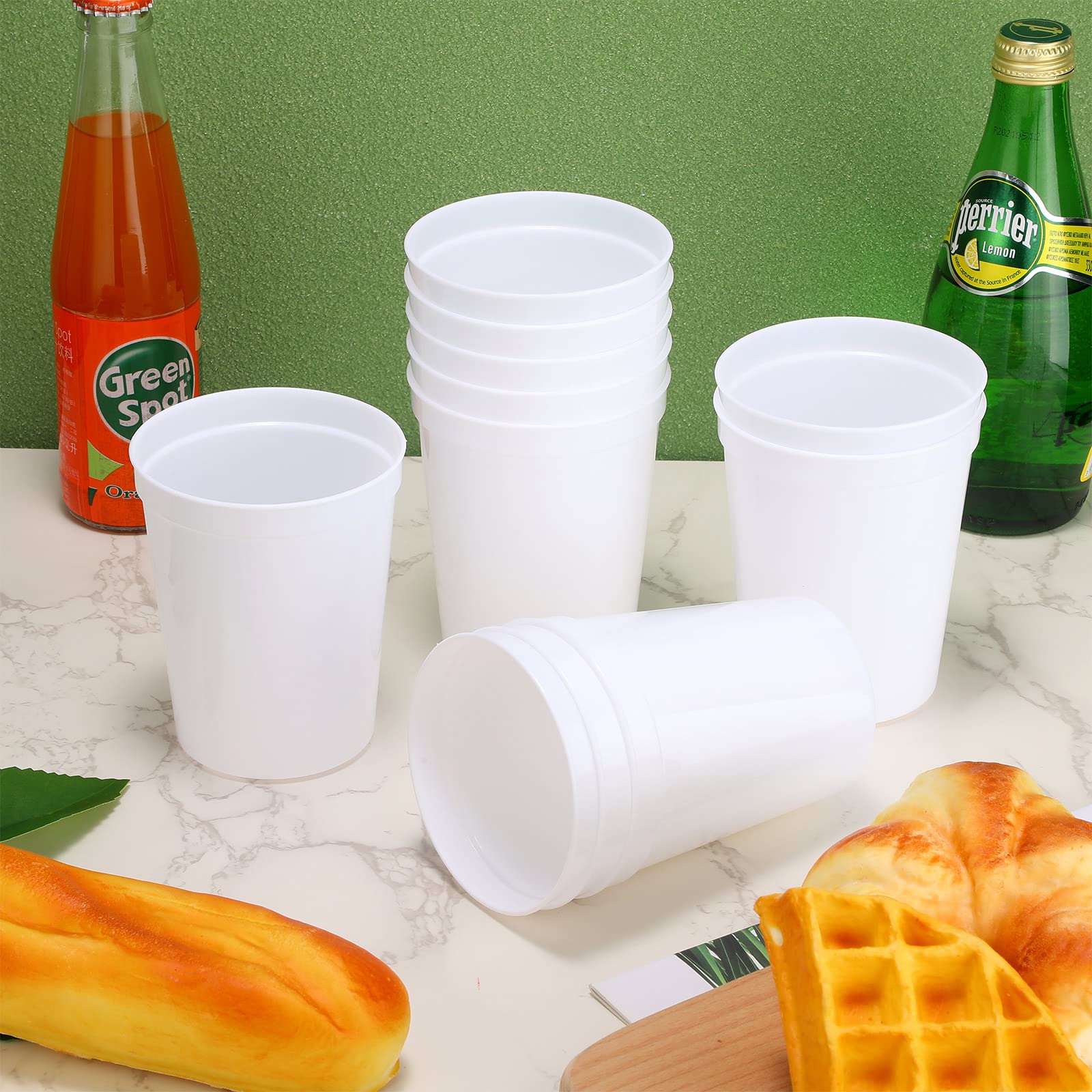 Yungyan 16Oz Stadium Plastic Cups Blank Reusable Drink Tumblers Stadium Cups Party Cups For Birthday Party, Events, Baby Shower,