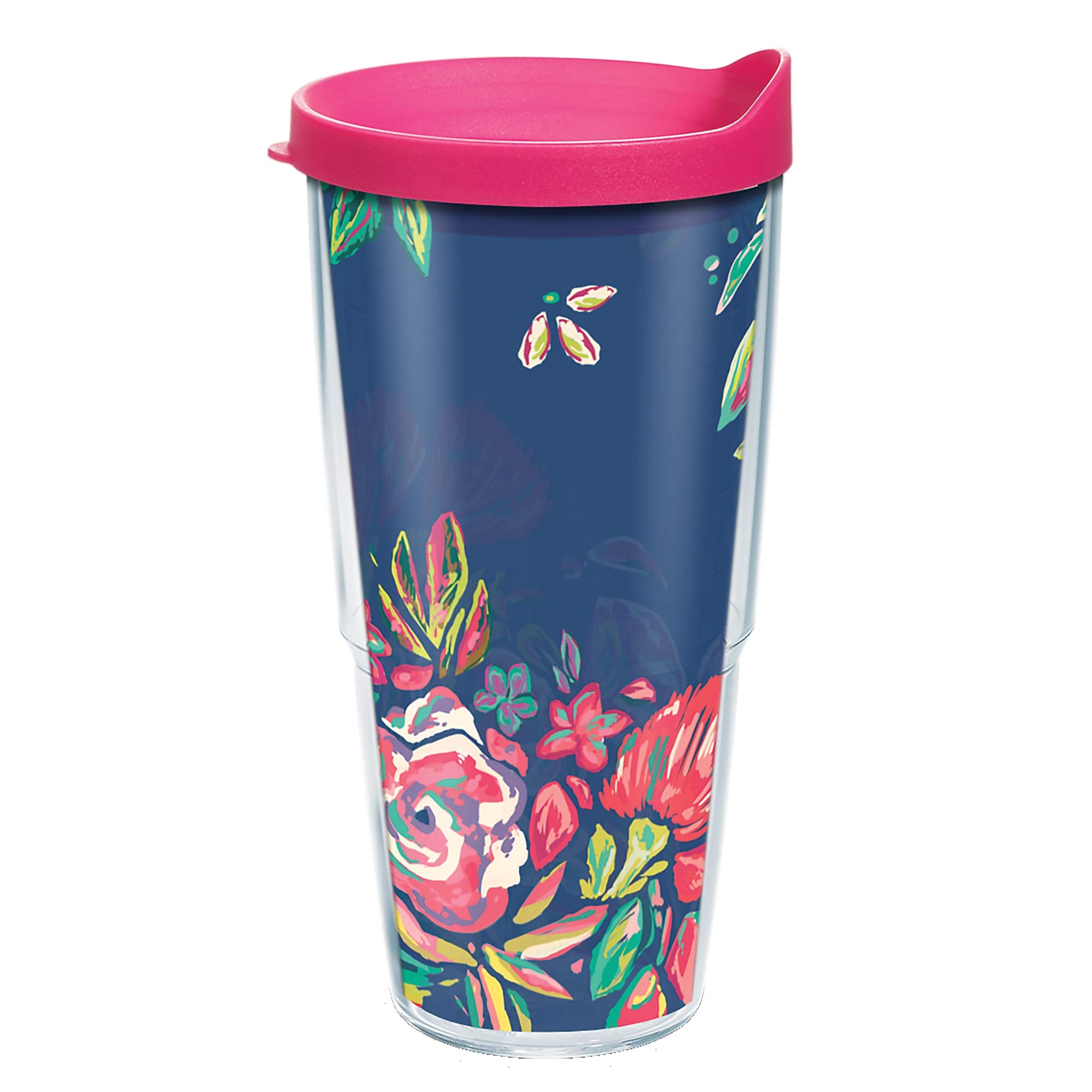 Tervis Live Bold Bouquet Made In Usa Double Walled Insulated Tumbler Travel Cup Keeps Drinks Cold & Hot, 24Oz Classic, Live Bold