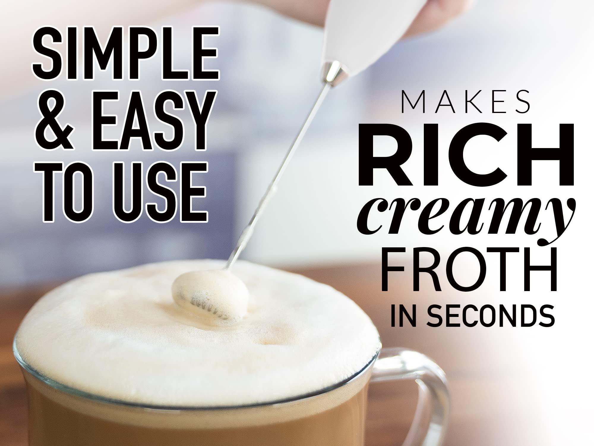 Milk Boss Milk Frother For Coffee Complete Set Coffee Gift With Upgraded Ultra Stand - Handheld Foam Maker - Whisk Drink Mixer F
