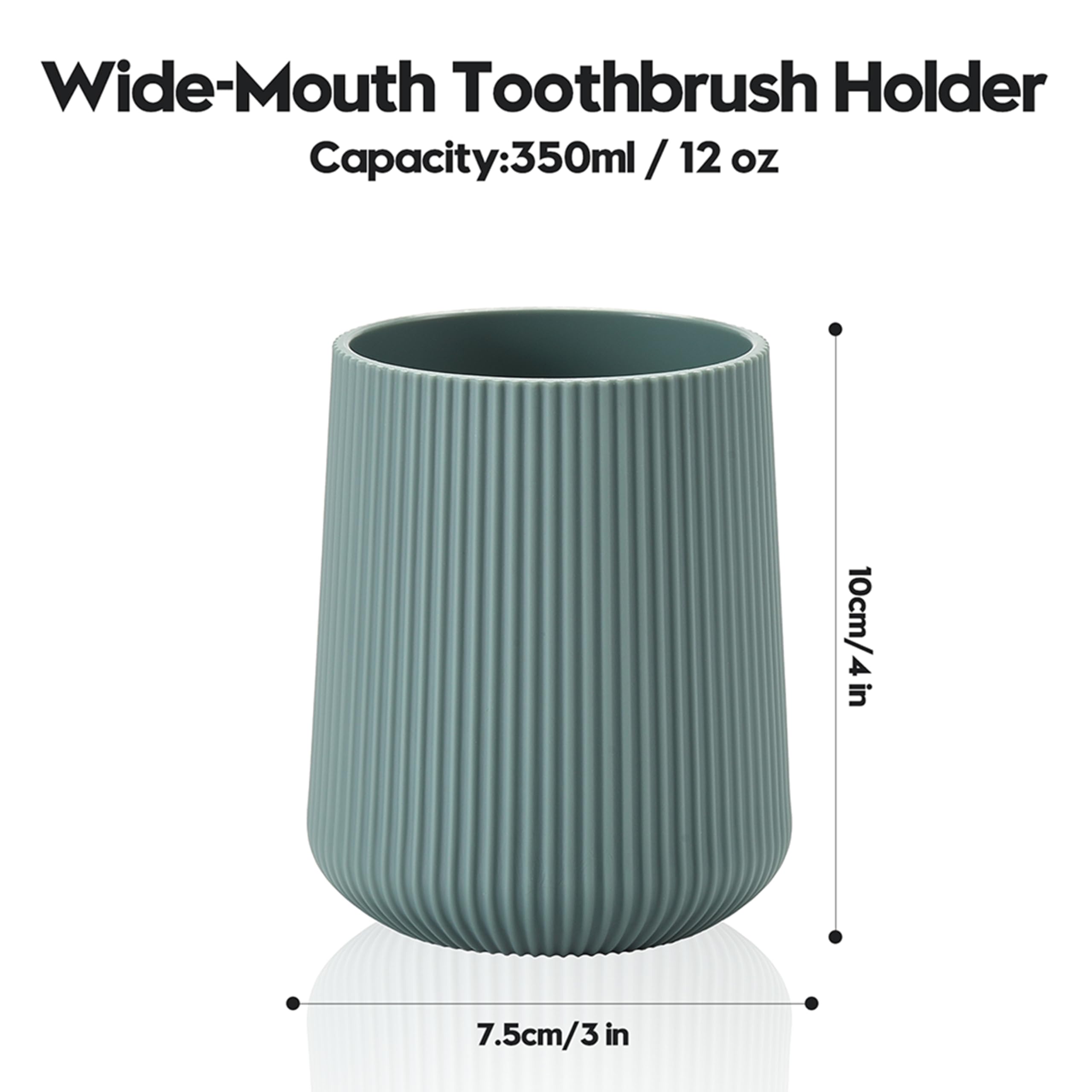 YAUKPH Sage Green Striped Toothbrush Holder for Electric Toothbrushes Bathroom Organizer for Toothpaste Kids & Adults