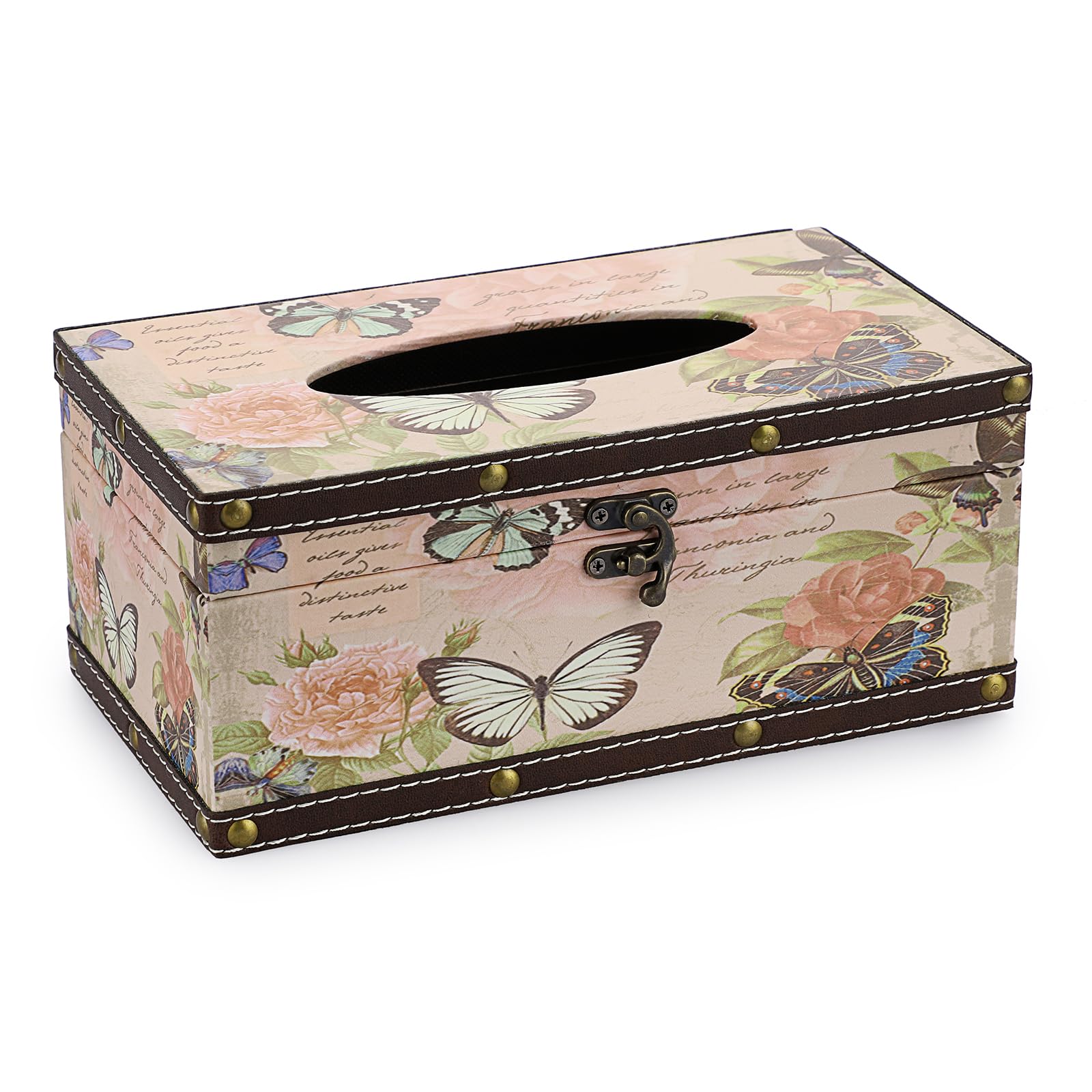 Sumnacon Tissue Box Retro Wood Tissue Box Cover Rectangular Tissue Box Holder Vintage Tissue Holder For Living Room Kitchen Bath