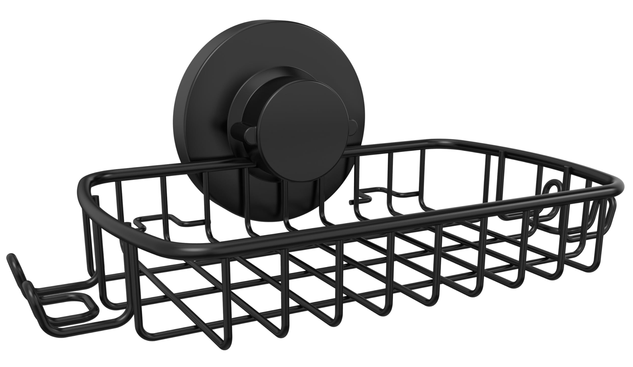 Soap Dish For Shower Suction Cup Powerful Vacuum System Rustproof 304 Stainless Steel Basket Sponges Holder With Razor Hooks For